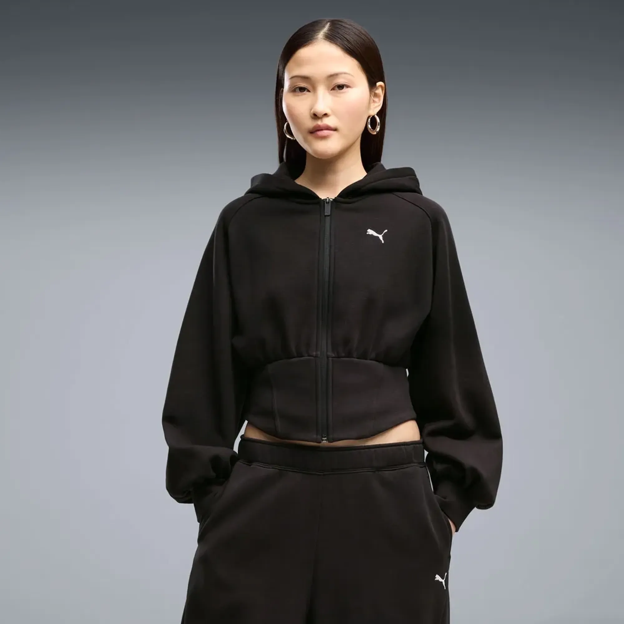 PUMA Street Glam Bedazzled Hoodie Women in Black | Size XL