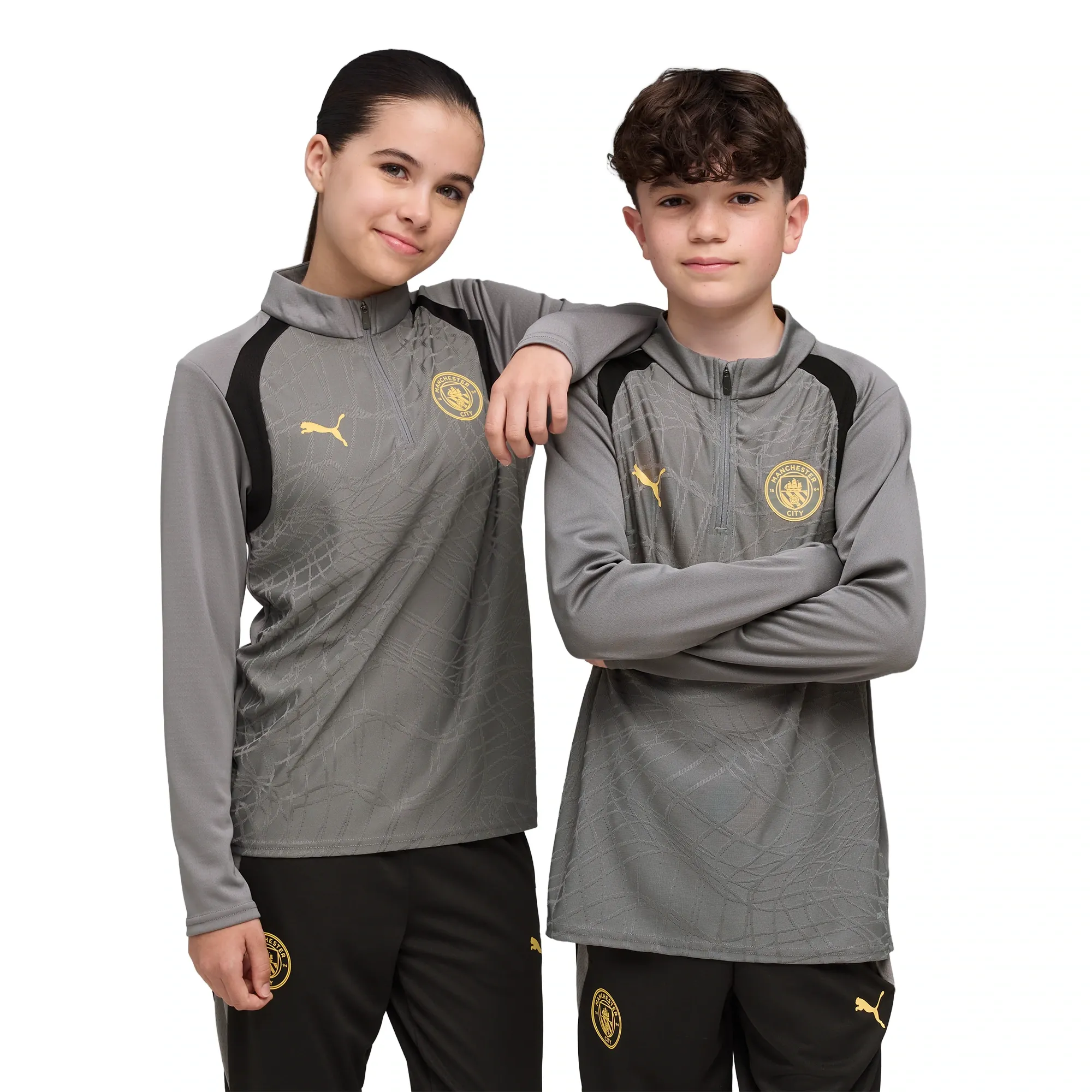 Manchester City Quarter-Zip Training Top Youth in Gray | Size 13-14 Youth