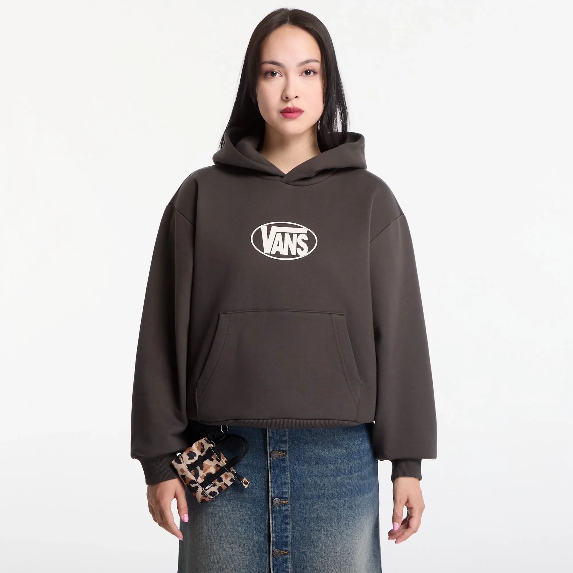 Sweatshirt Vans Oval Logo Relaxed Pullover Faded Black L