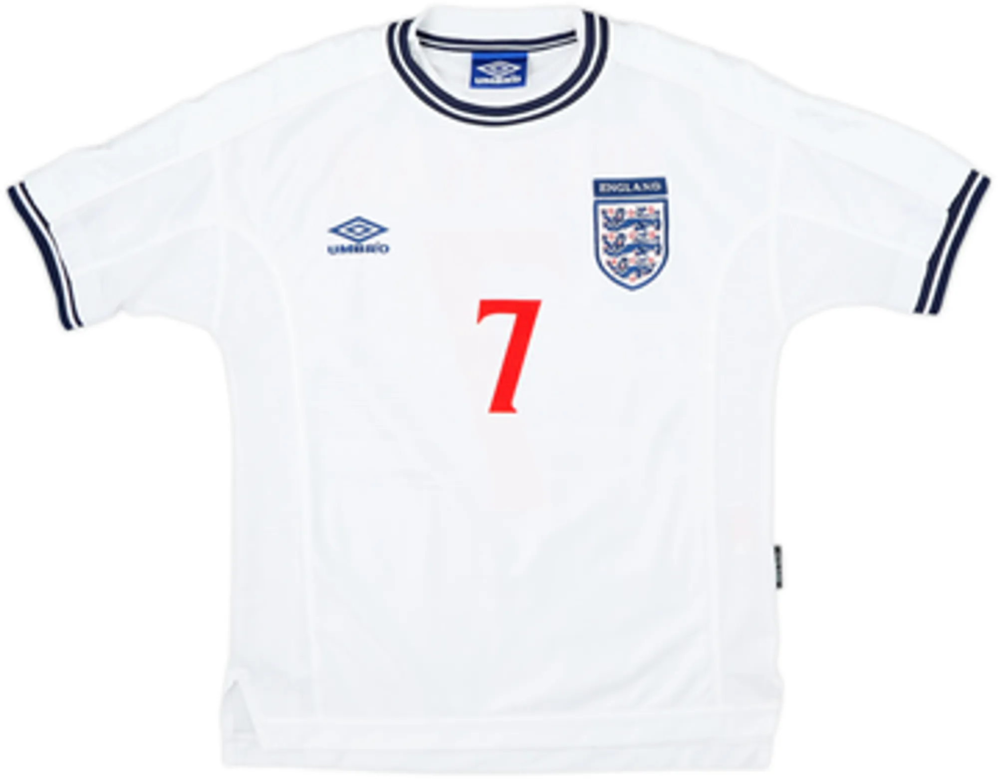 1999-01 England Home Shirt Beckham #7 - 10/10 - (XS)