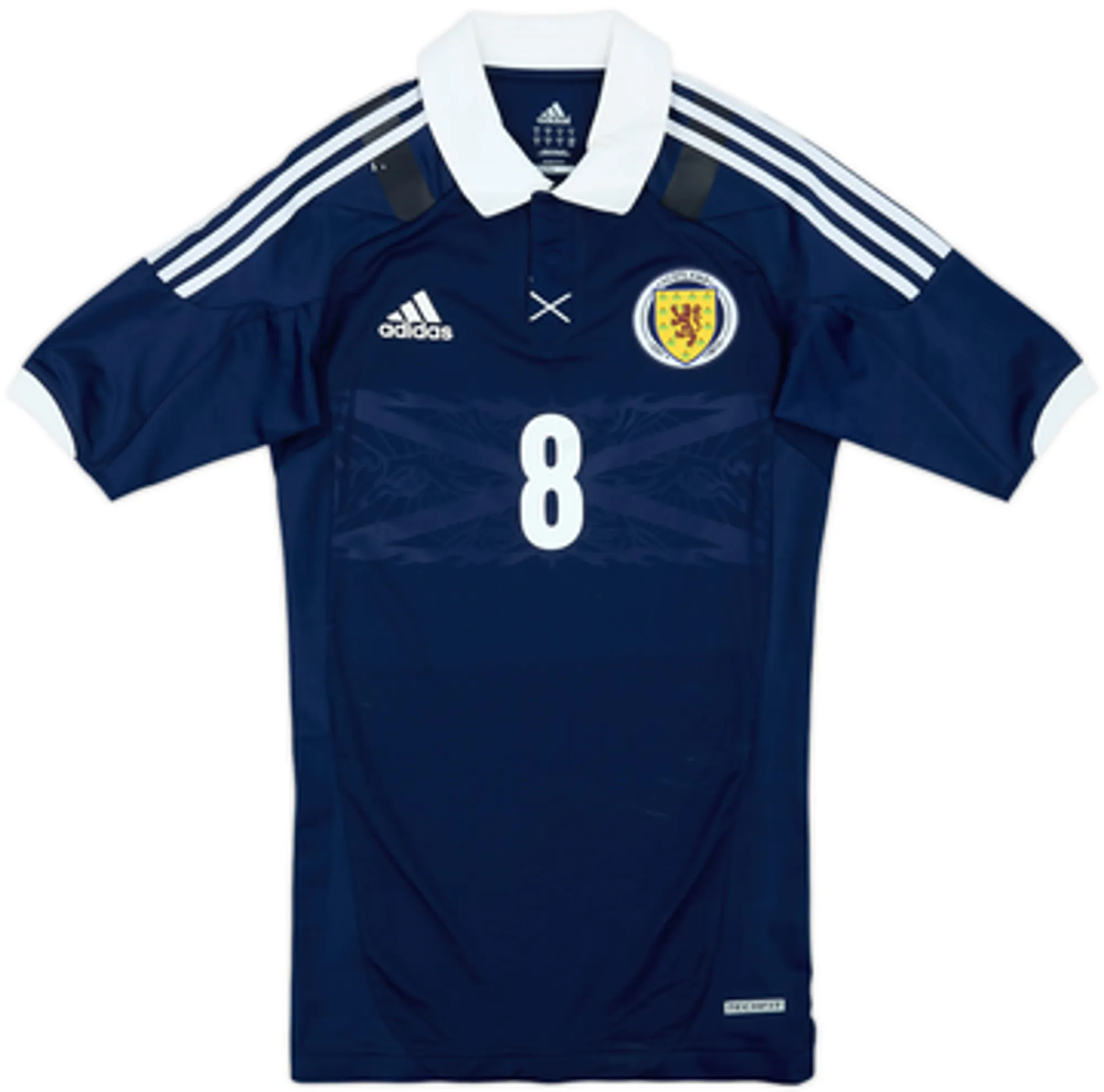 2011-13 Scotland Player Issue Techfit Home Shirt Brown #8 - 7/10 - (M)