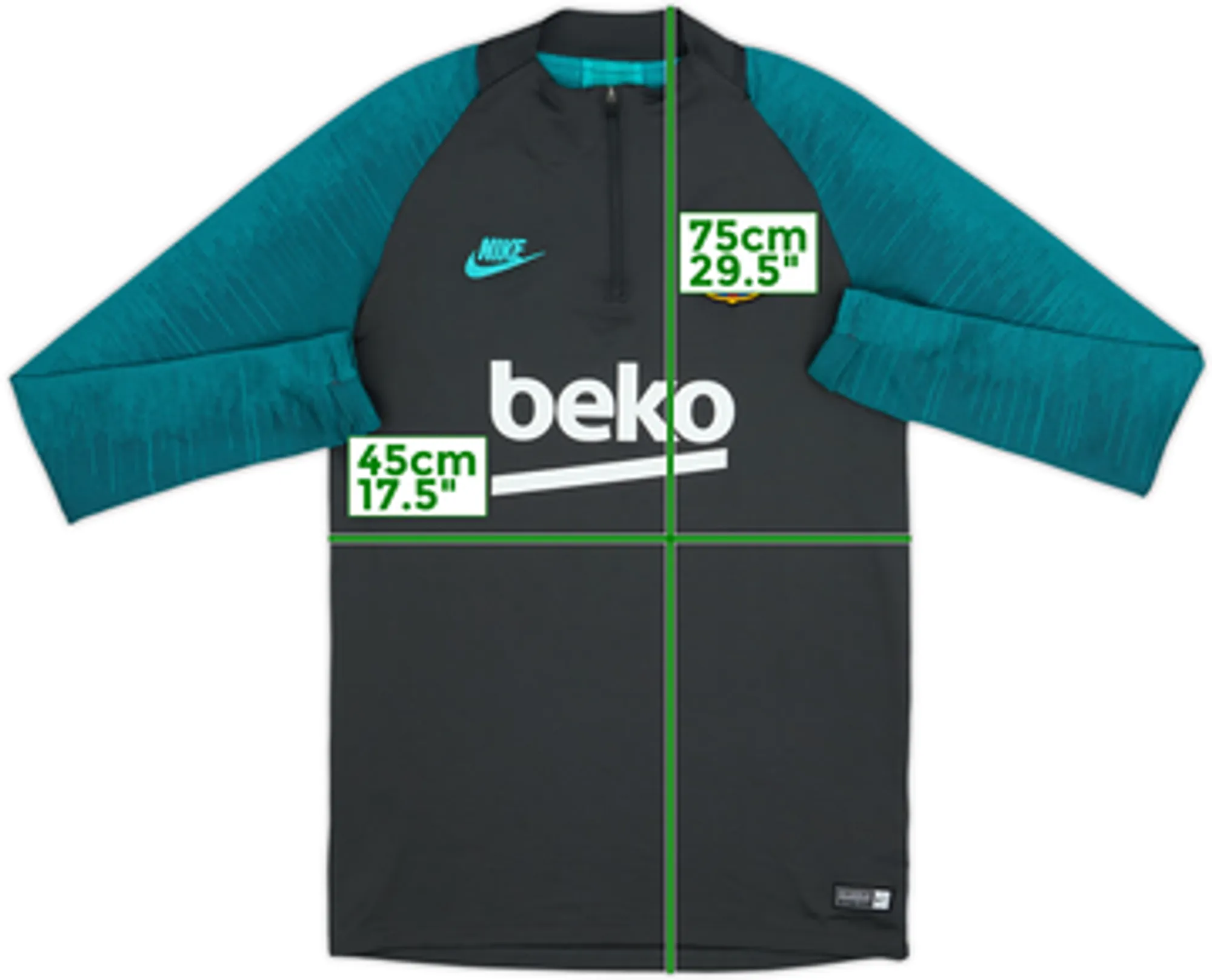 2019-19 Barcelona Nike 1/4 Zip Drill Top - 6/10 - (S)