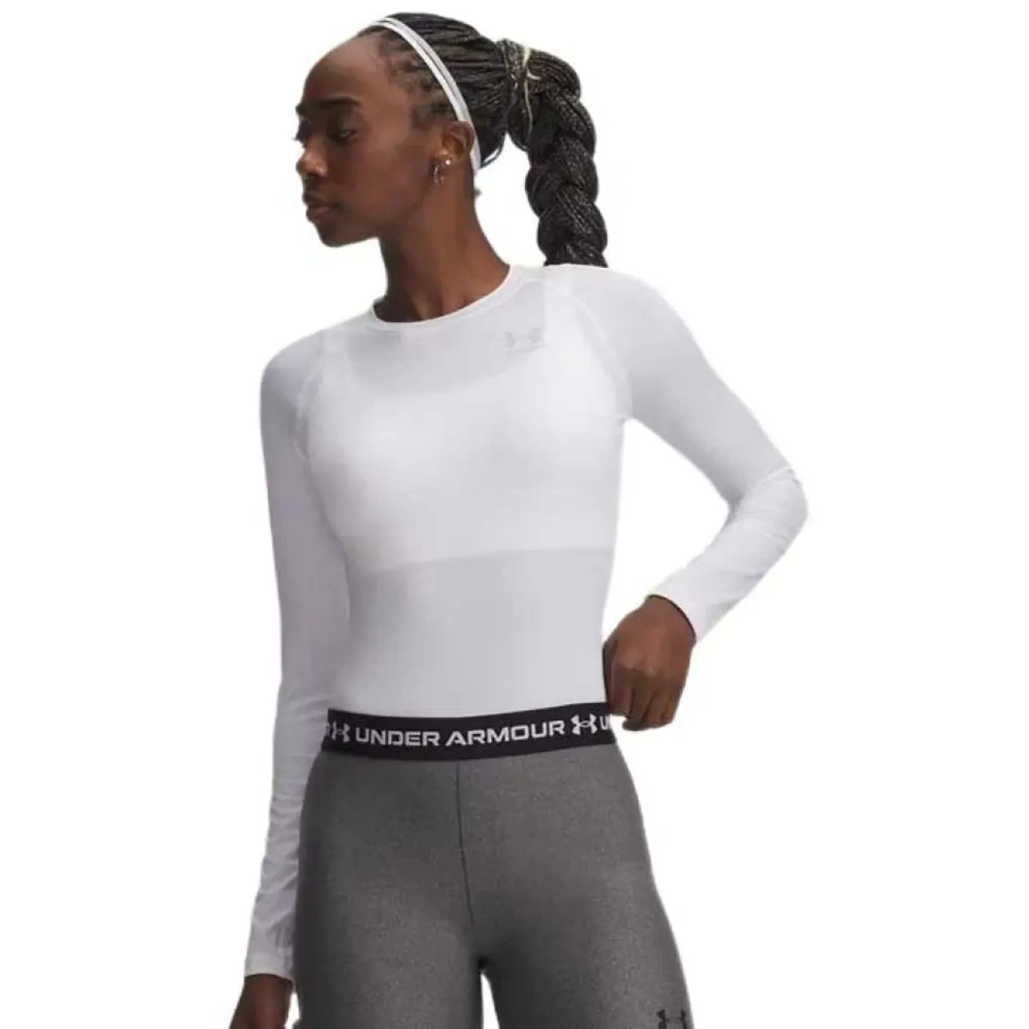 Under Armour HeatGear® Compression Women's Long Sleeve White / Halo Gray L