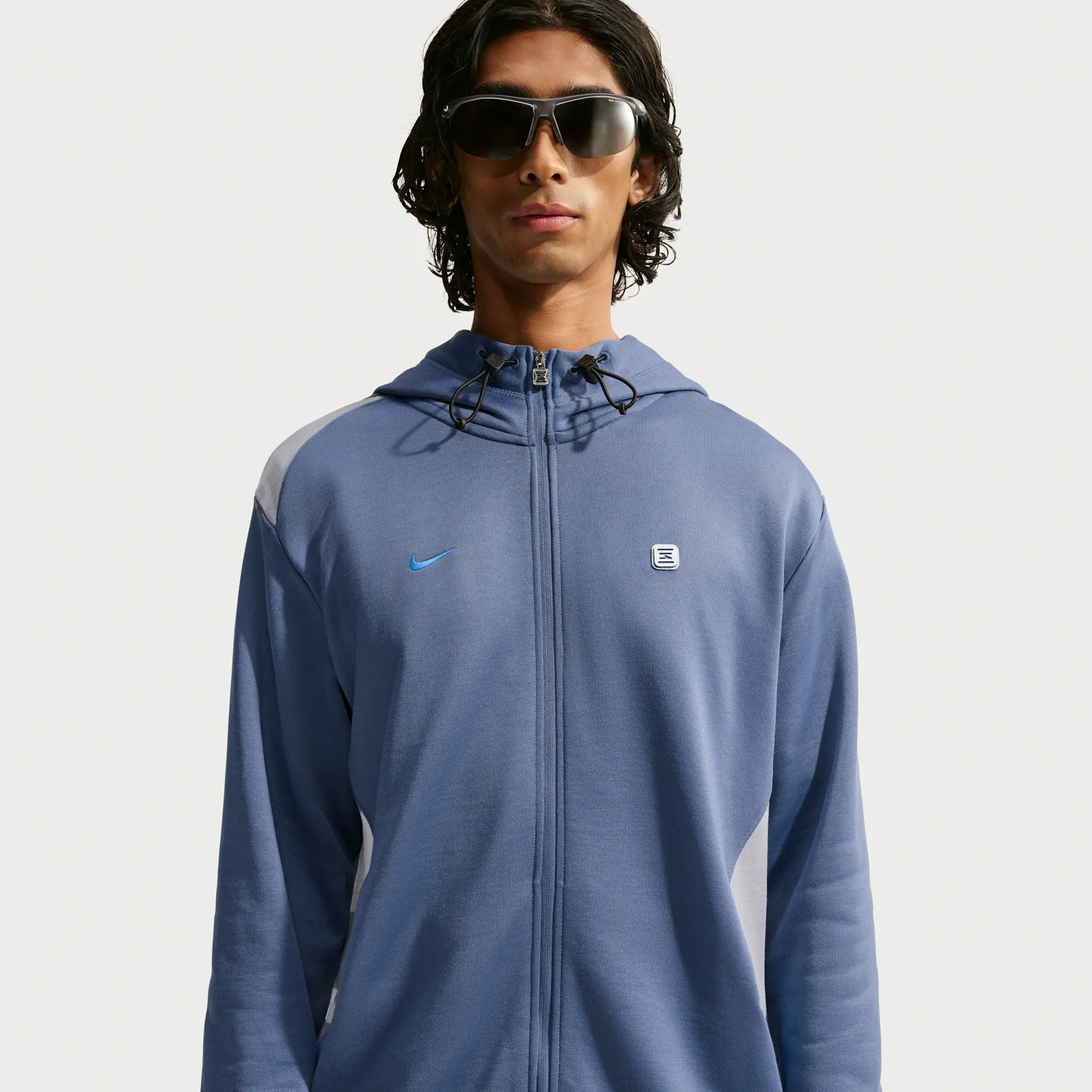 Nike Men's Hoodie - Blue - Fleece