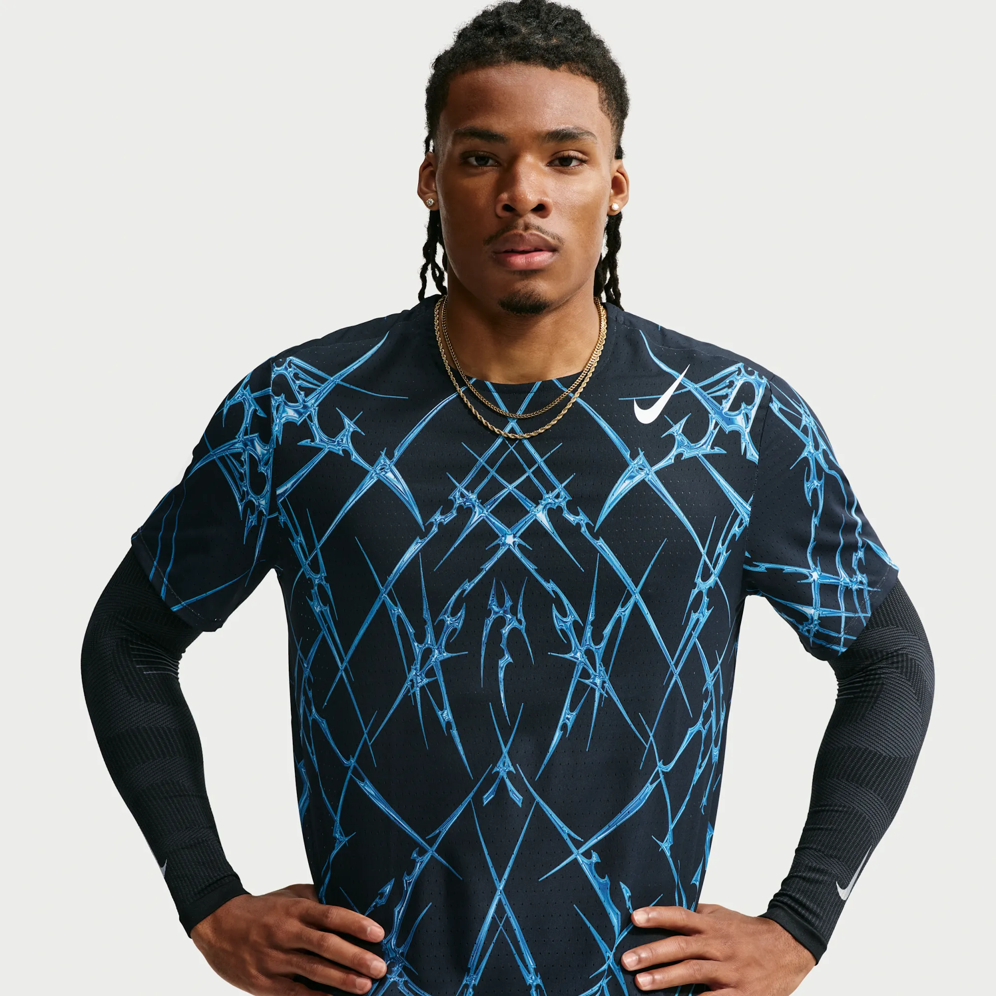 Nike AeroSwift Men's Dri-FIT ADV Printed Short-Sleeve Running Top - Black
