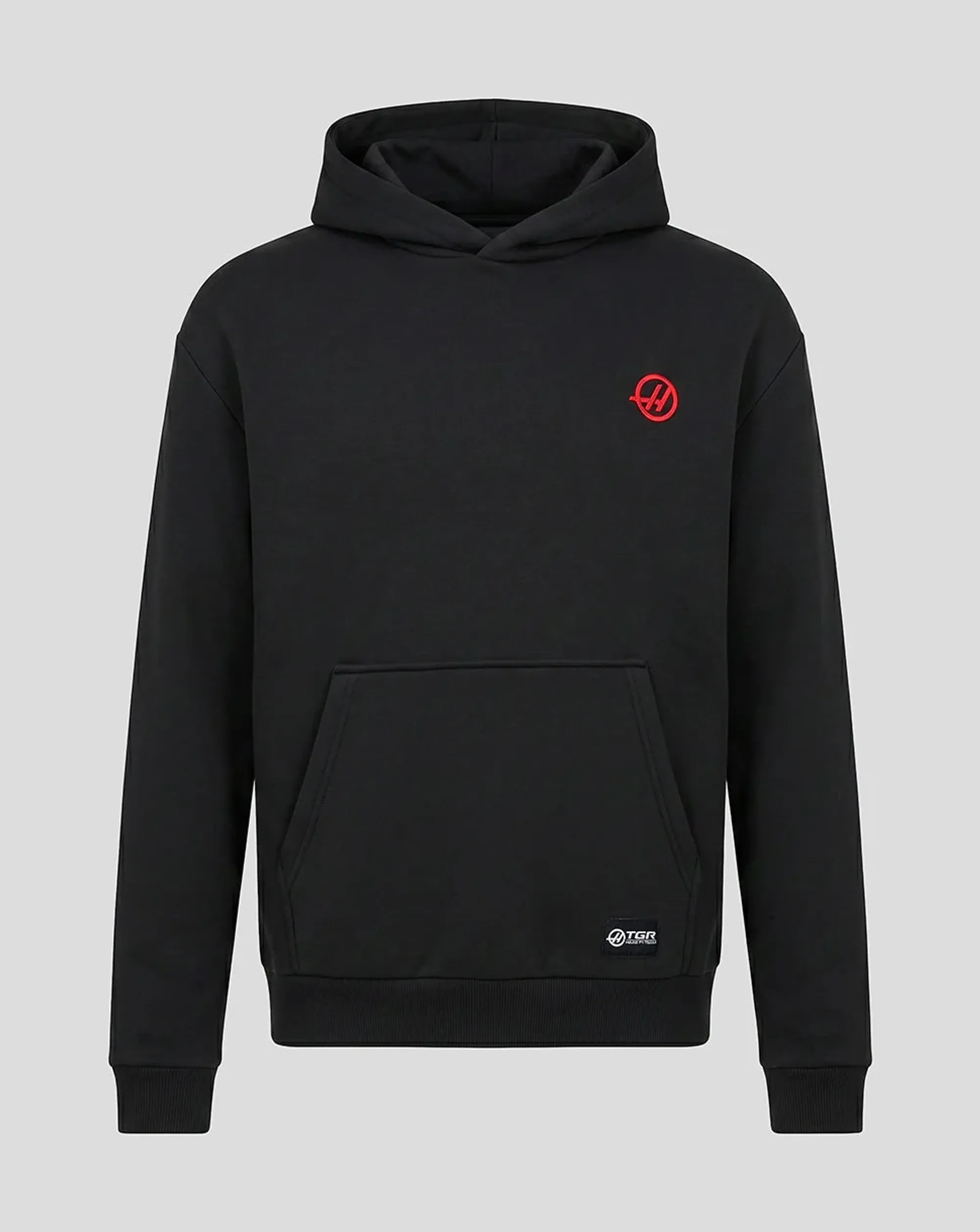 Castore Official Haas Team Unisex Relaxed Fit Monogram Graphic Pullover Hoodie - Black