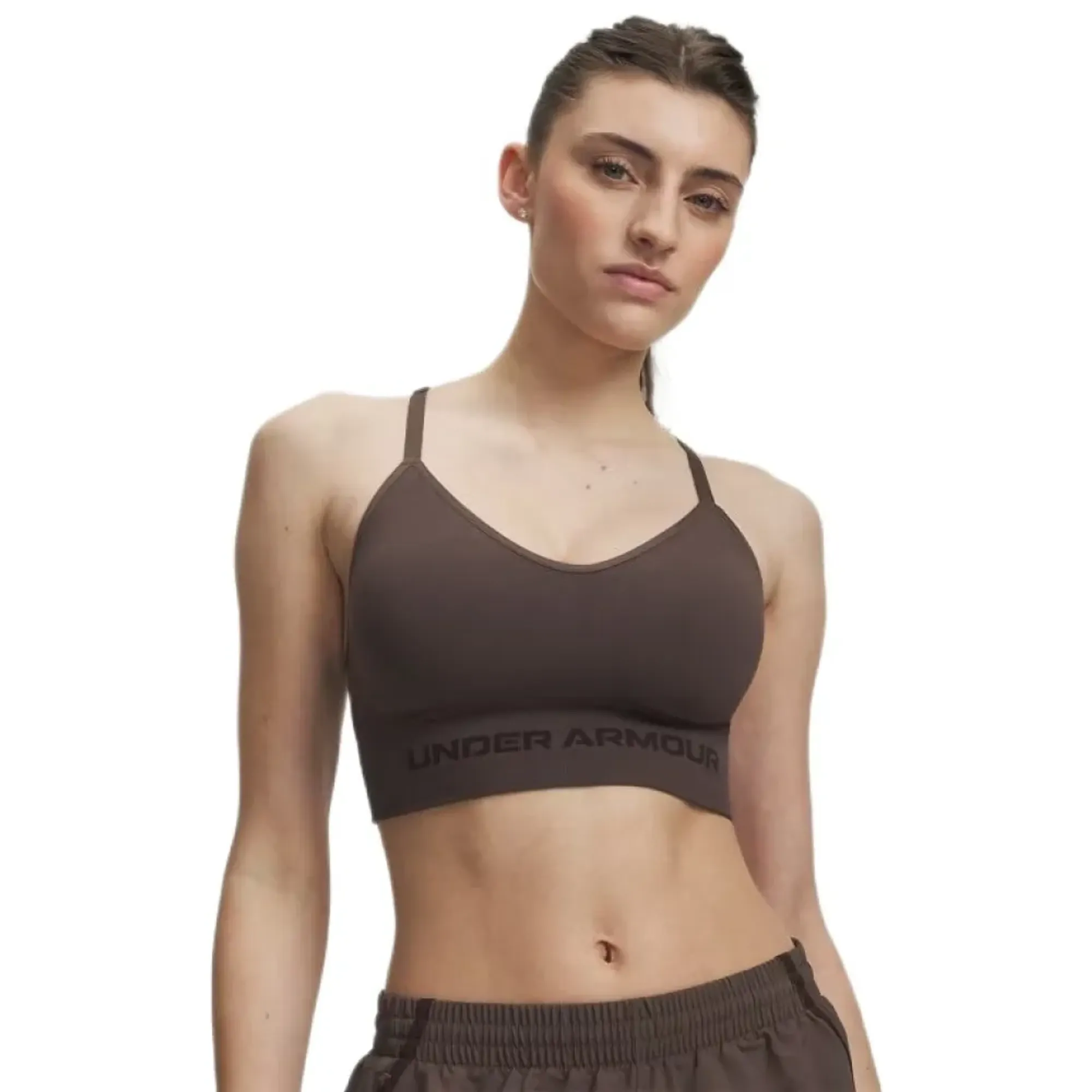 Under Armour  Vanish Seamless Women's Low Sports Bra Peppercorn / Kona Brown L