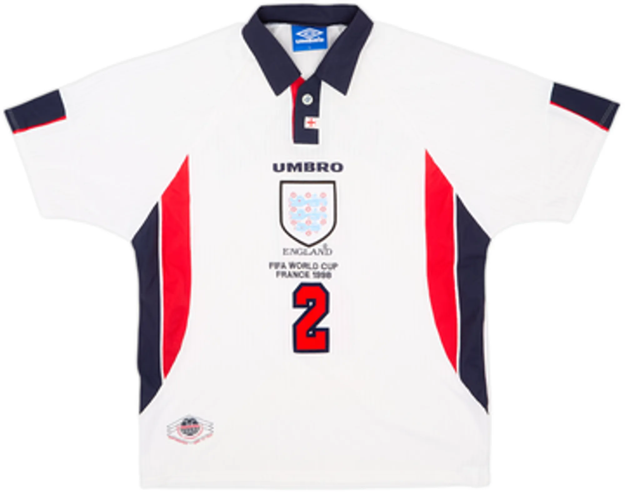 1997-99 England Home Shirt Campbell #2 - 8/10 - (L 