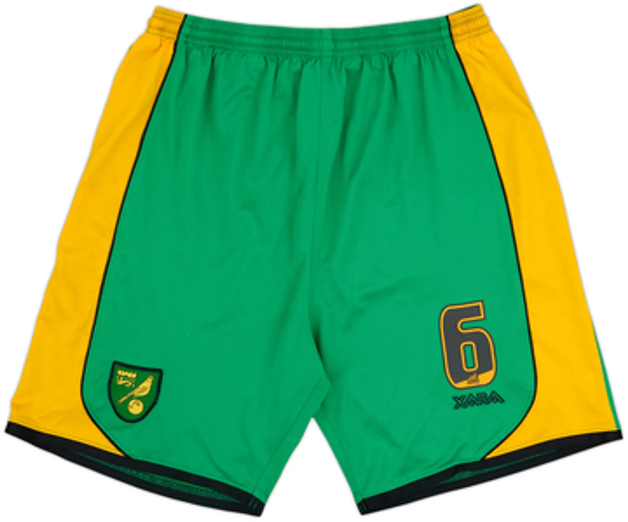 2003-04 Norwich Player Issue Home Shorts #6 (Huckerby) - 7/10 - (L)