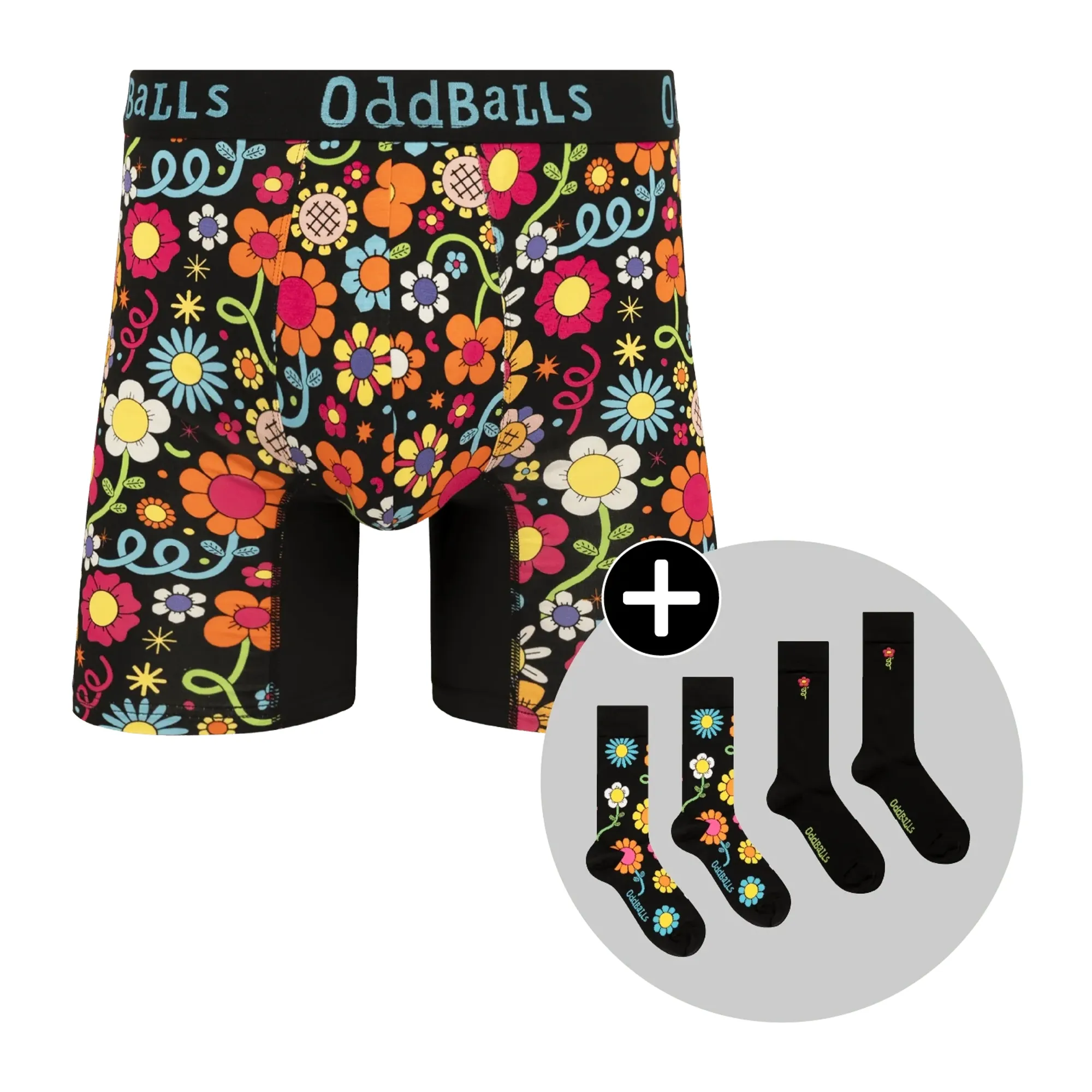 Petal Power Bundle - Mens Bamboo Boxer Shorts & Matching Socks