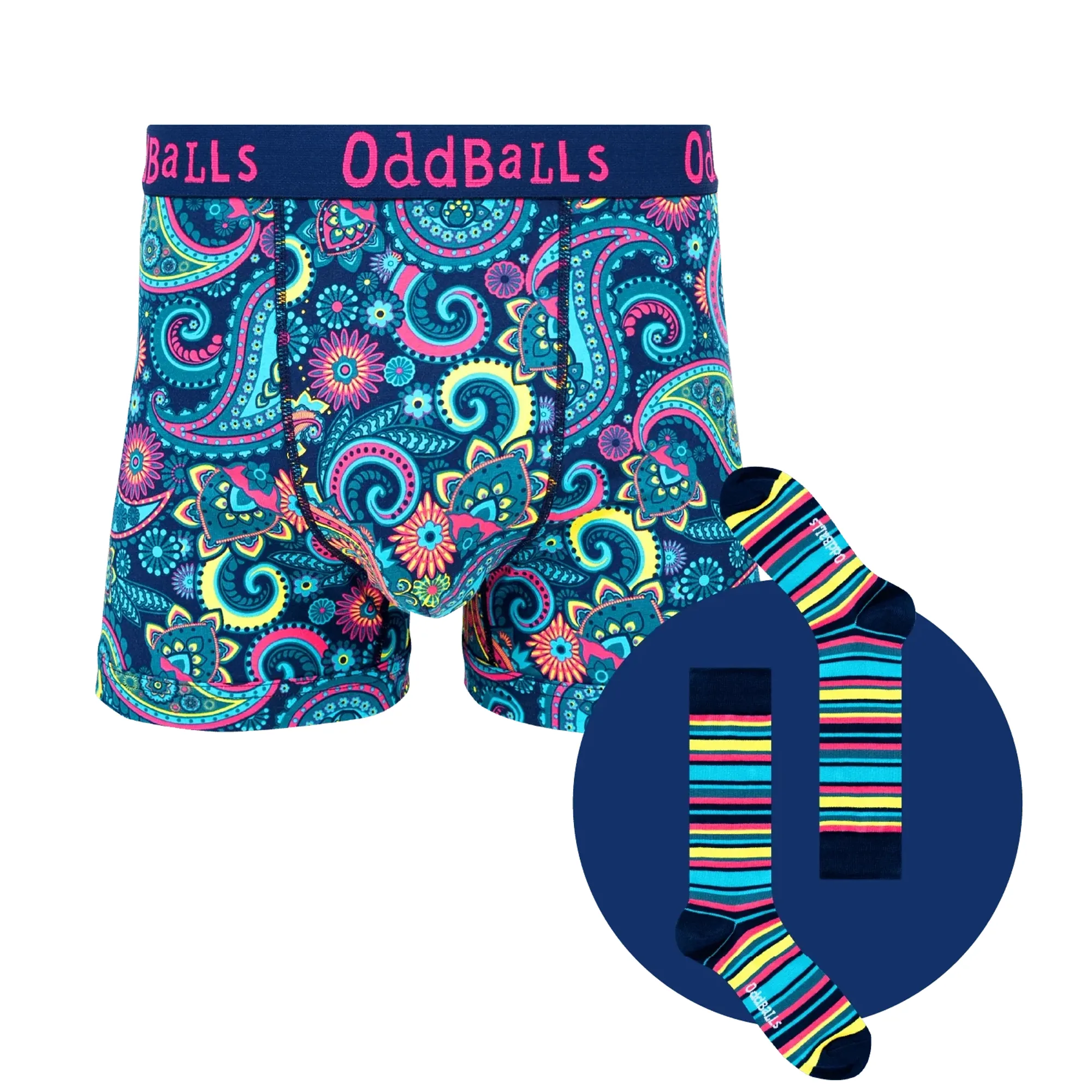 Fancy Pants - Mens Cotton Boxer Shorts & Matching Sock