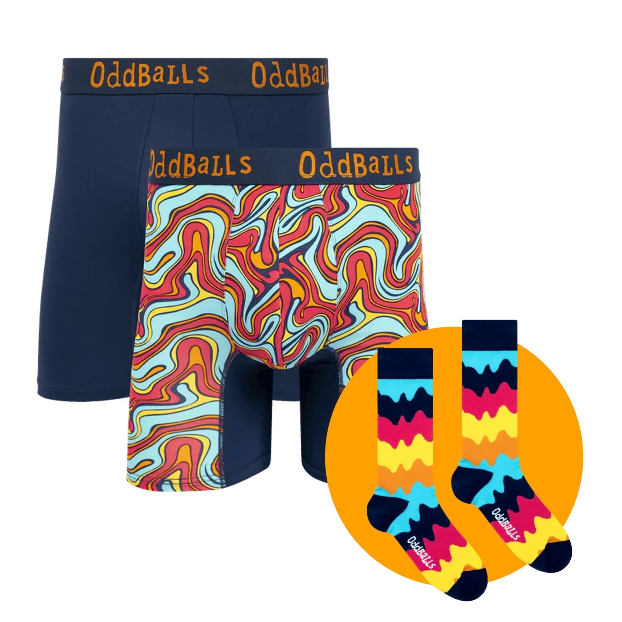 Shimmy Bundle - Mens Bamboo Boxer Shorts 2 Pack & Matching Socks