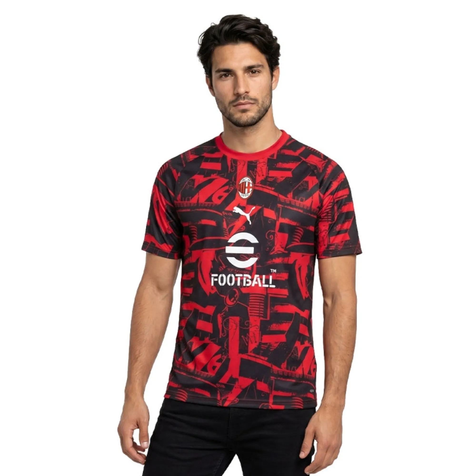 PUMA AC Milan Warmup Jersey Men in Red | Size 3XL