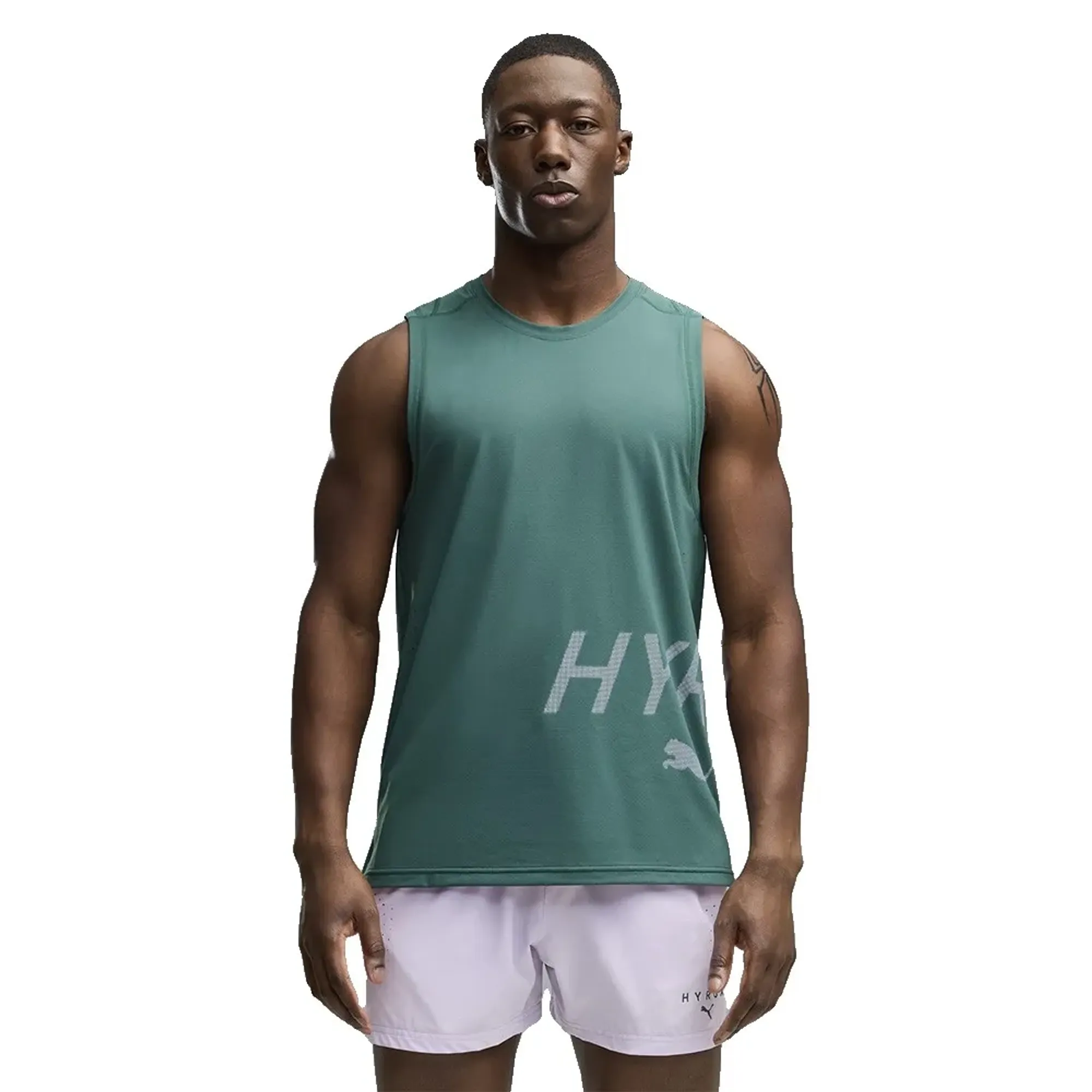 PUMA x HYROX PWRMODE Training Tank Top Men in Green | Size Large