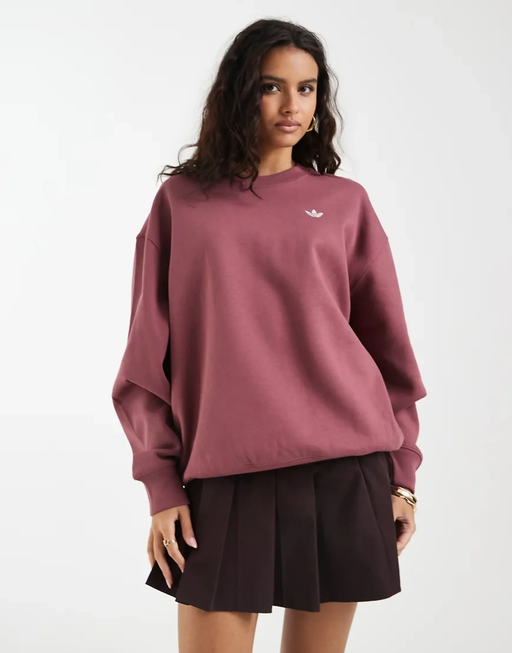 Adidas Originals Essentials Crew Long Fleece Oversized Sweatshirt