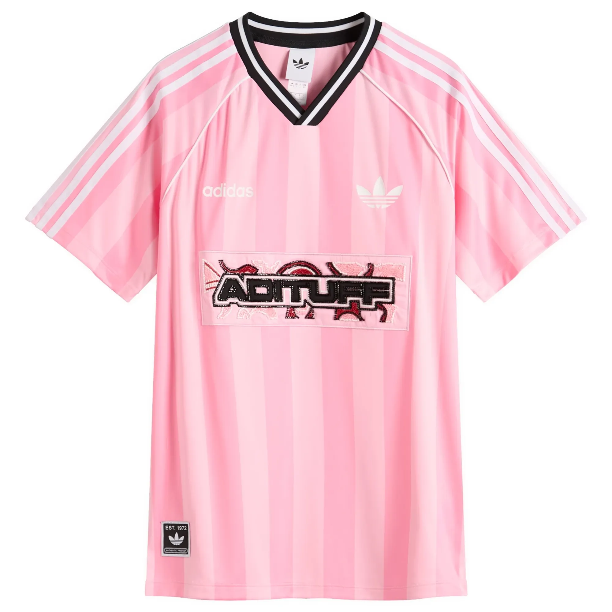 Adidas Women's Striped Jersey Pink