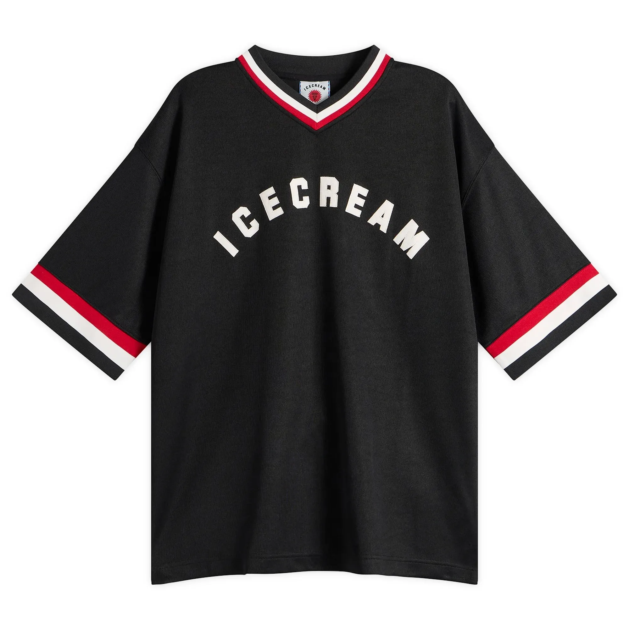 ICECREAM Men's College V Neck Sports Jersey Black