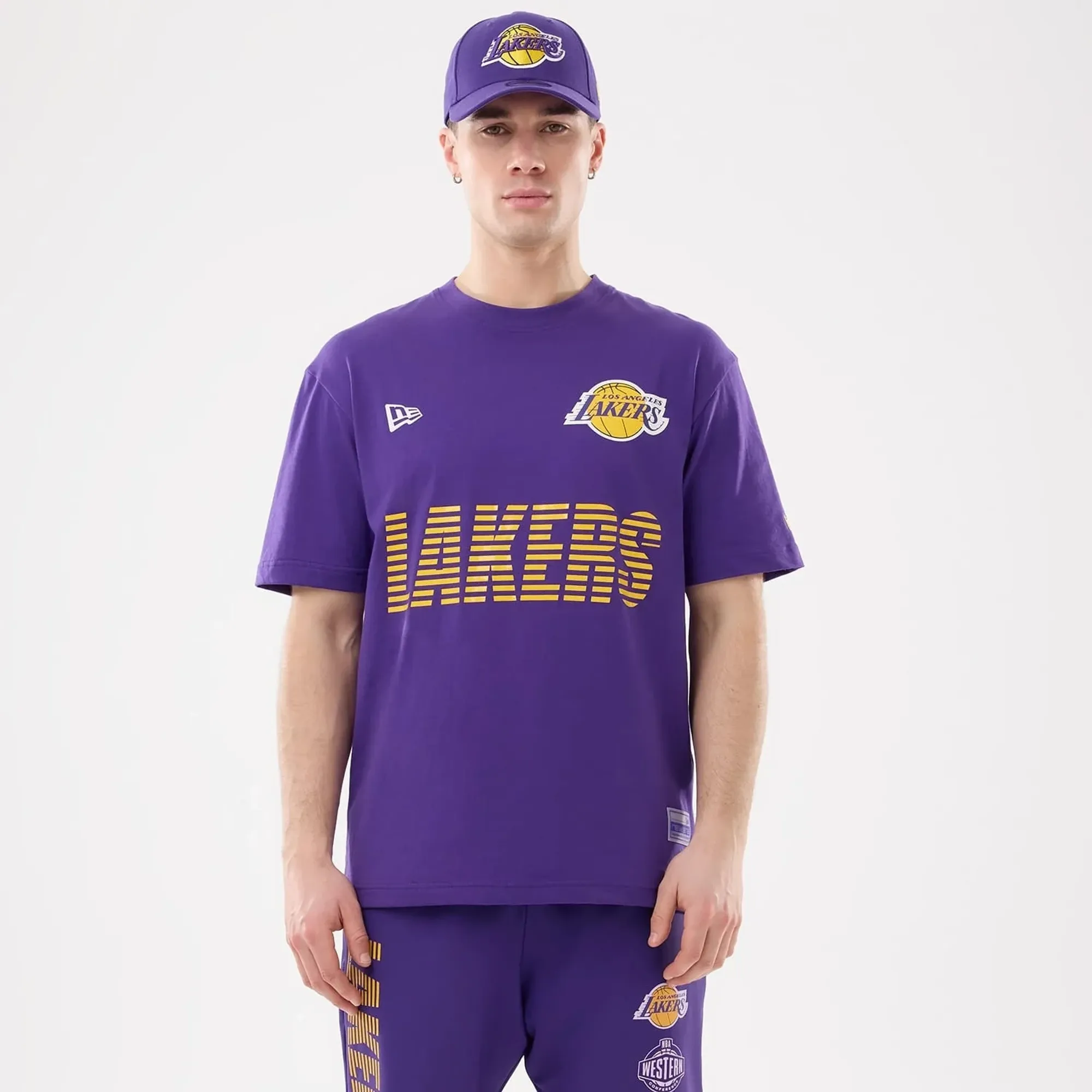 LA Lakers NBA Match Purple T-Shirt New Era Cap adult unisex