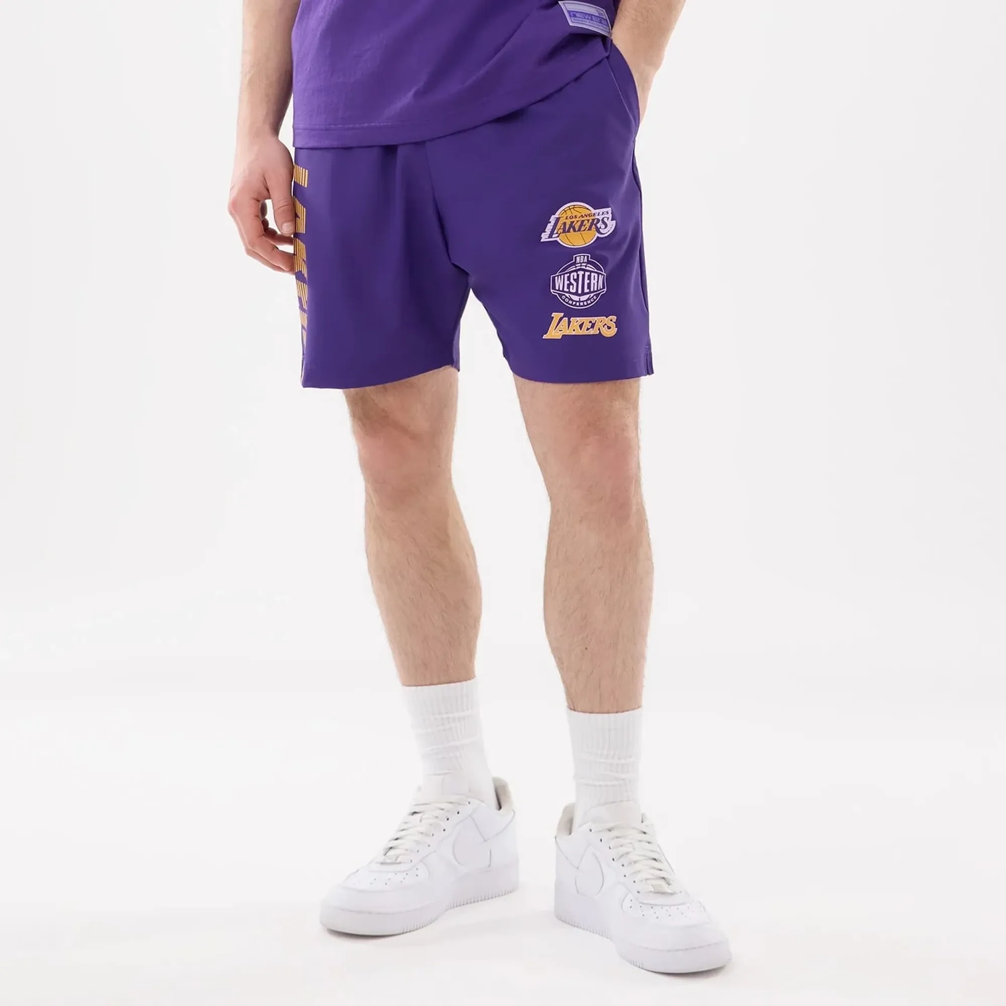 LA Lakers NBA Match Purple Oversized Shorts New Era Cap adult unisex