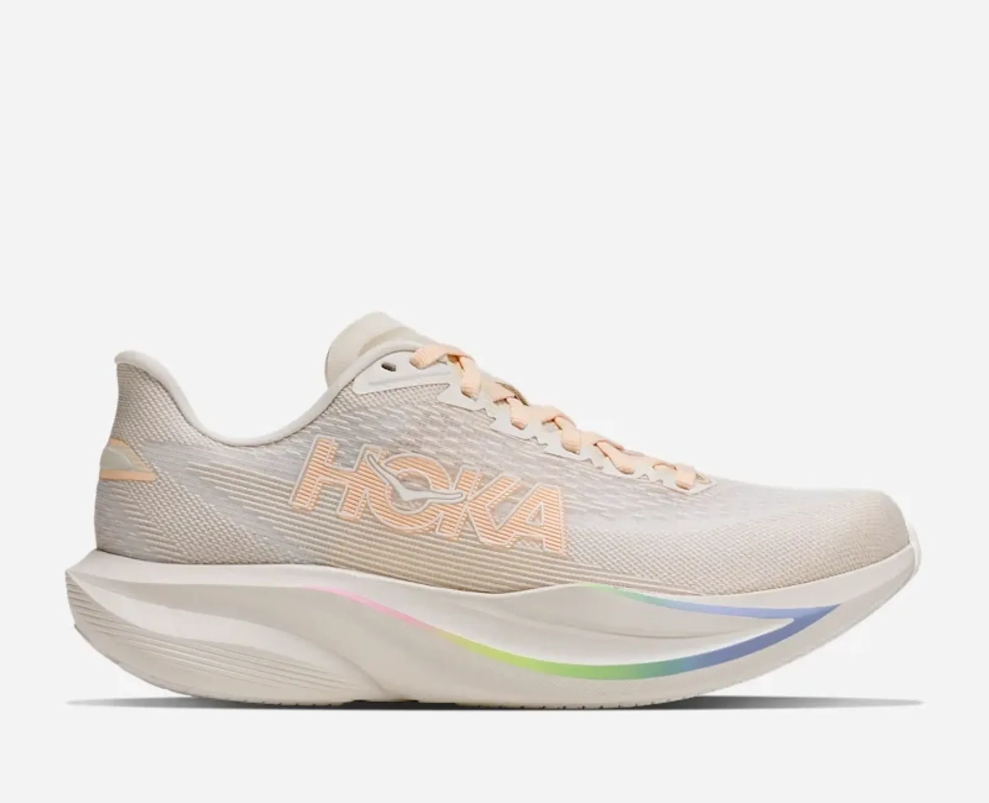 Hoka Women's Mach 7 Road Running Shoes In Oat Milk/Alabaster