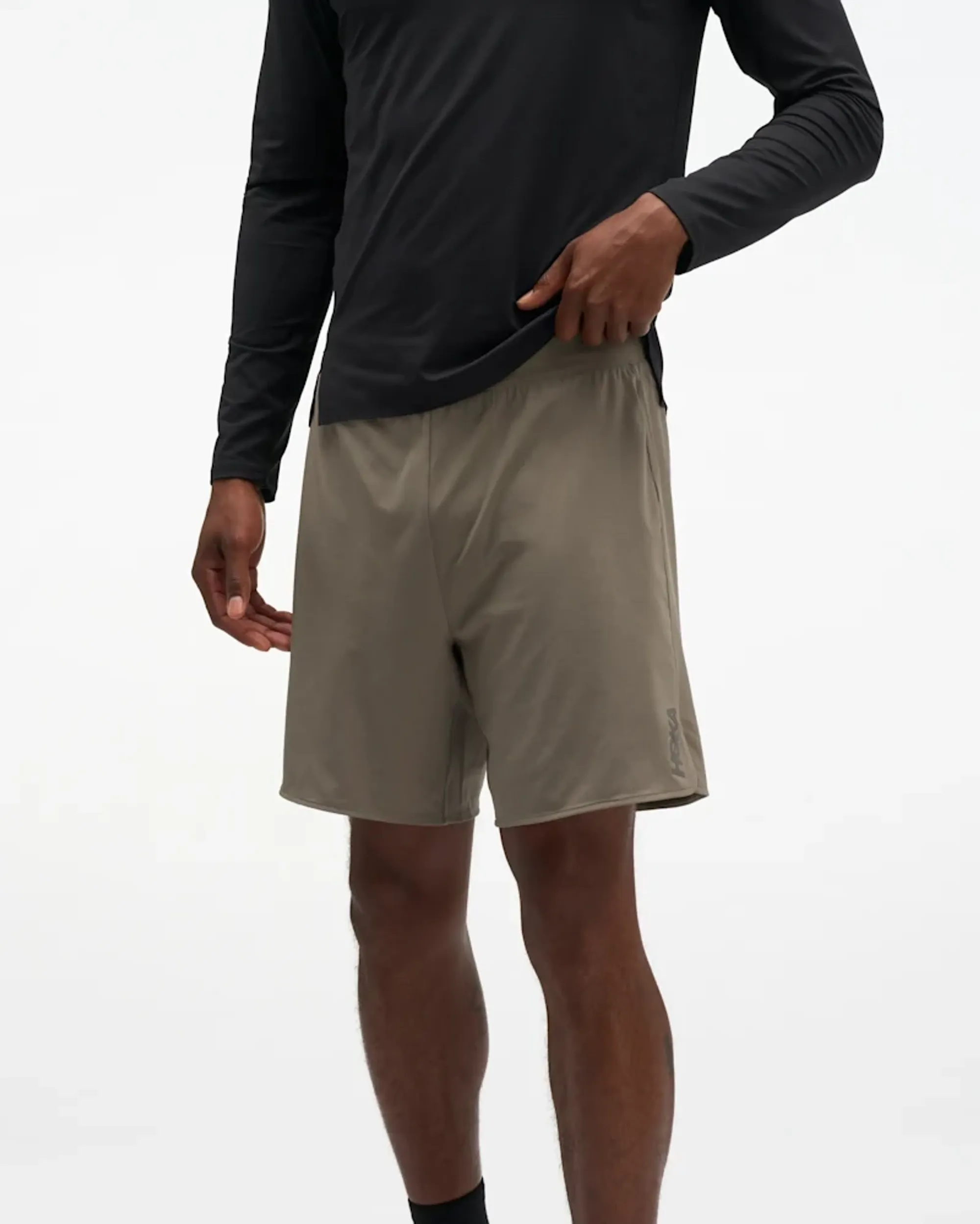 Hoka Men's Glide Shorts 7'' 2In1 In Boulder Grey