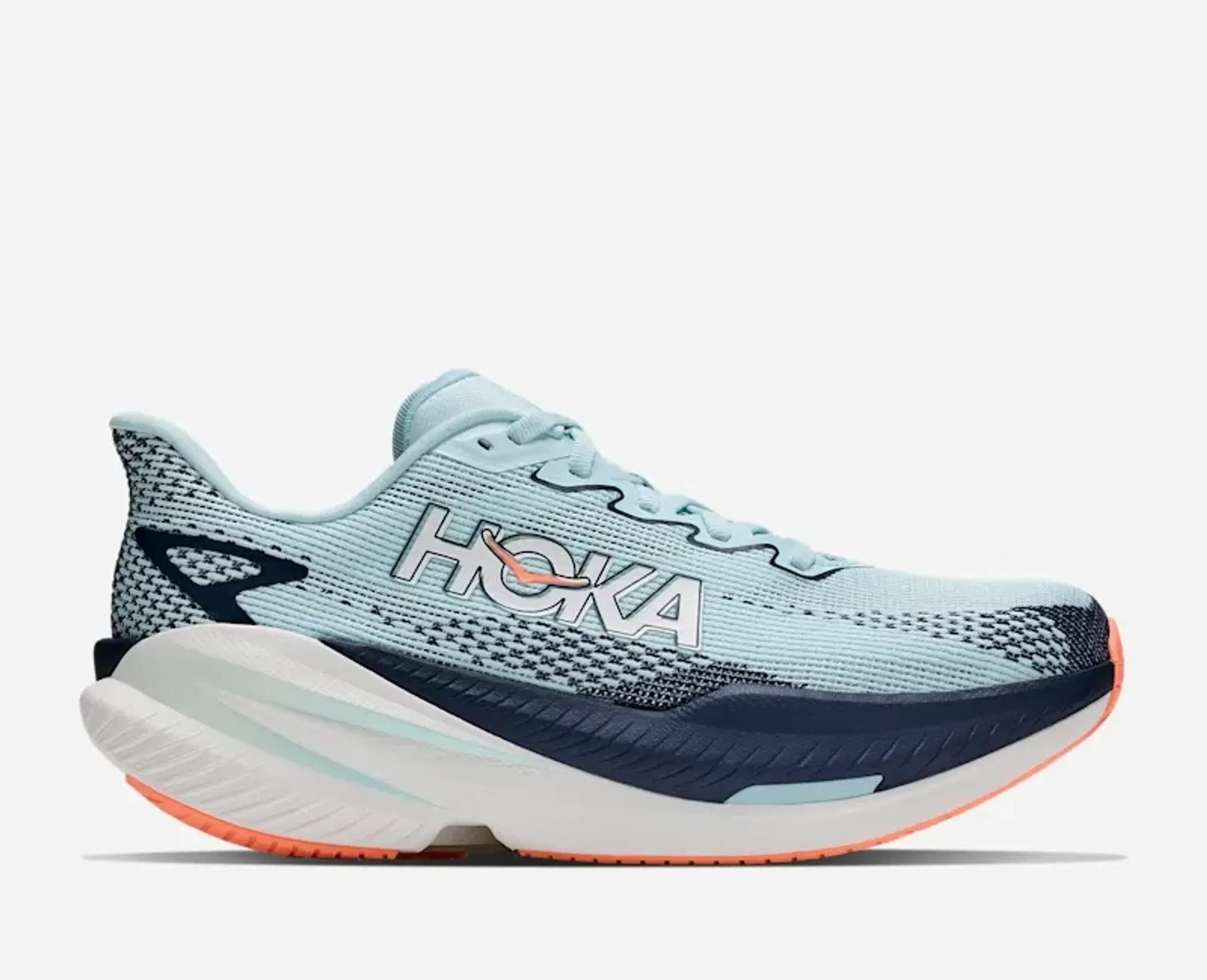 Hoka Women's Mach X 3 Road Running Shoes In Glimmering Blue/Varsity Navy