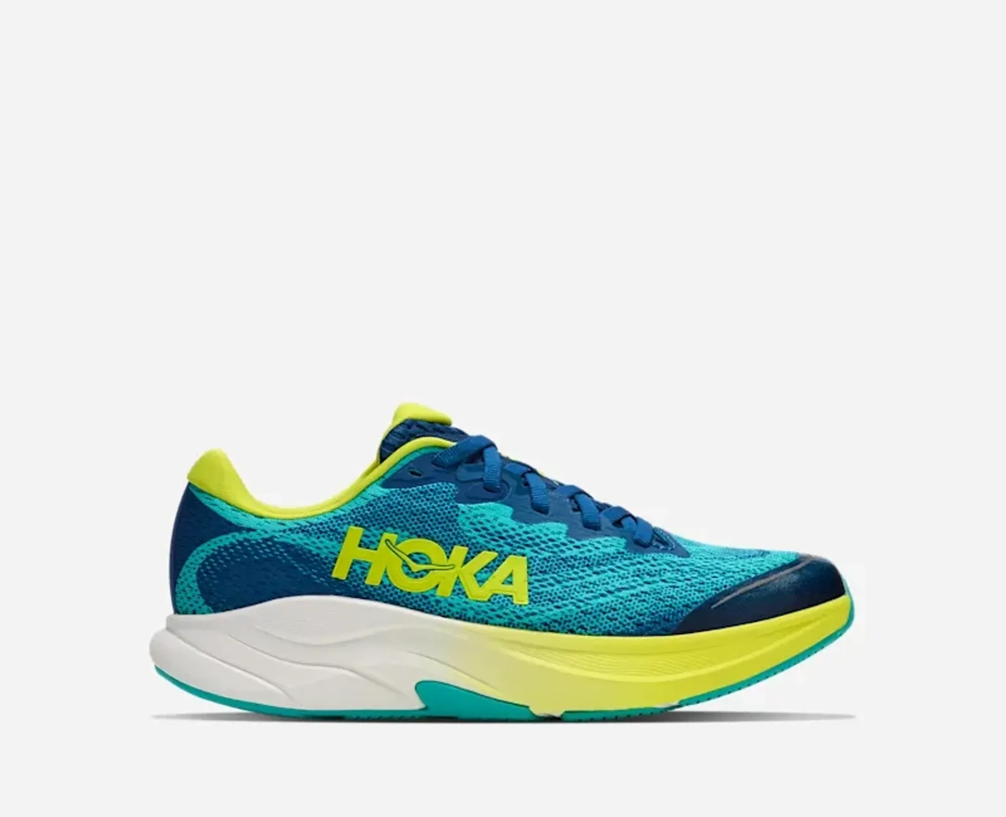 Hoka Kid's Rincon 4 Road Running Shoes In Electric Aqua/Neon Hoka Citrus