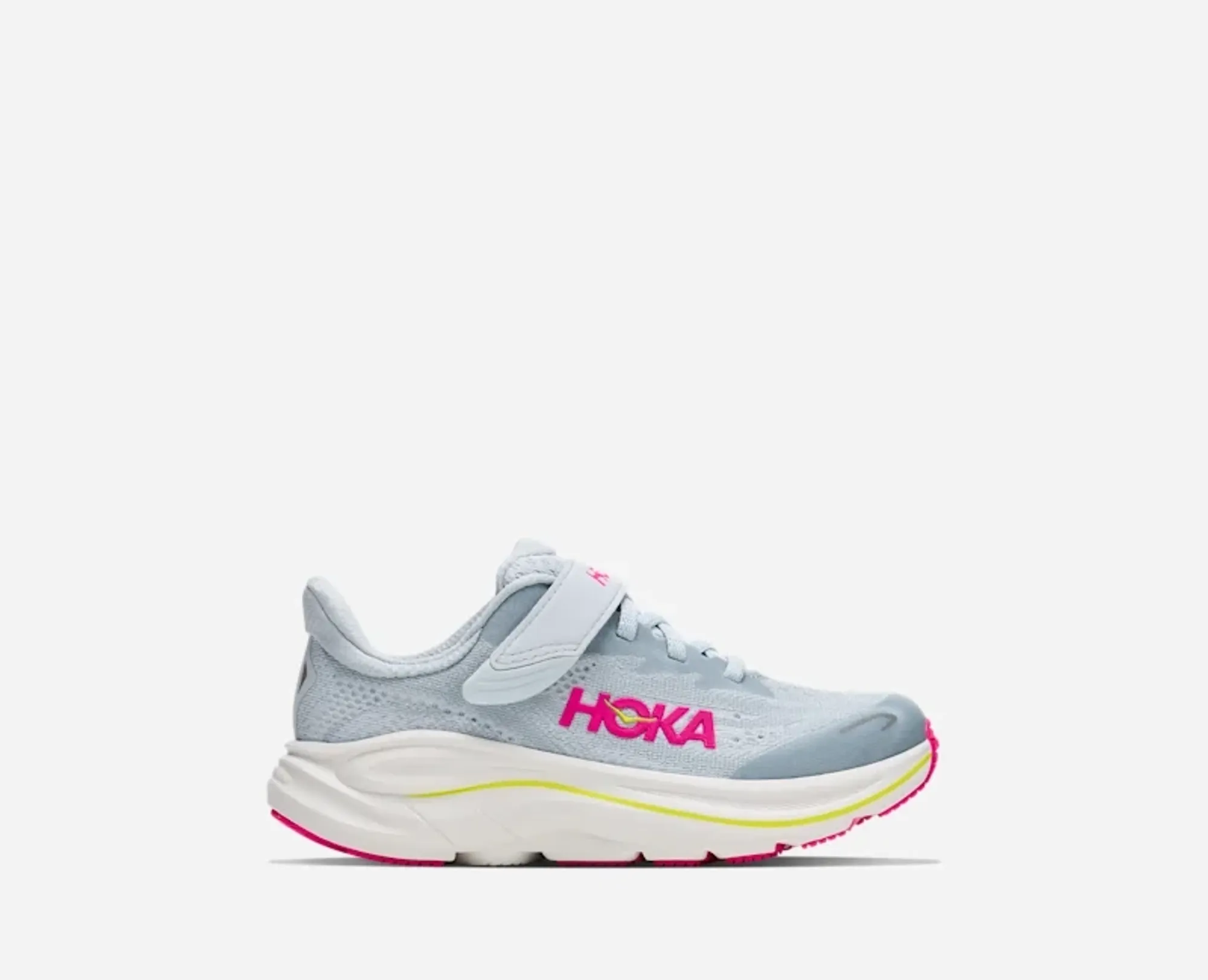 Hoka Kid's Clifton 10 Road Running Shoes In Overcast/Neon Dragonfruit
