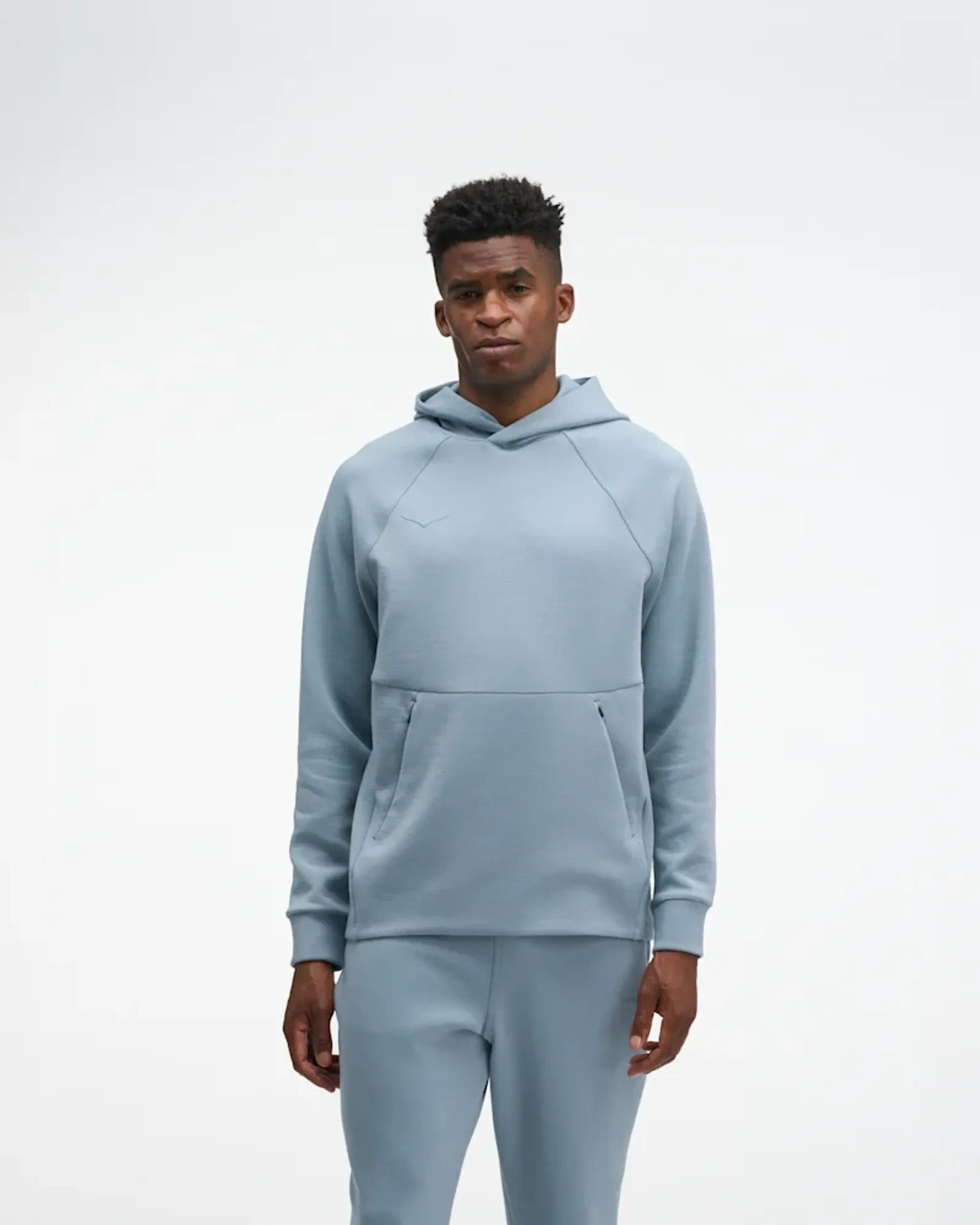Hoka Men's Essential Recovery Hoodie In Washed Blue