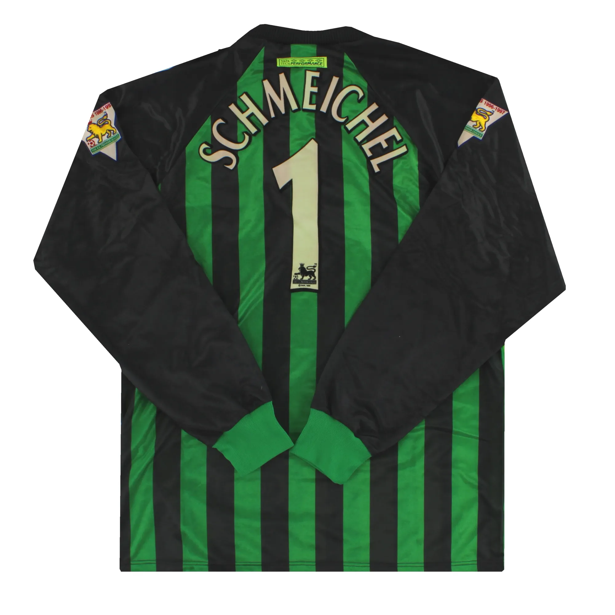 1997-98 Manchester United Umbro Goalkeeper Shirt Schmeichel #1 *Mint* L - Manchester United / Mint 