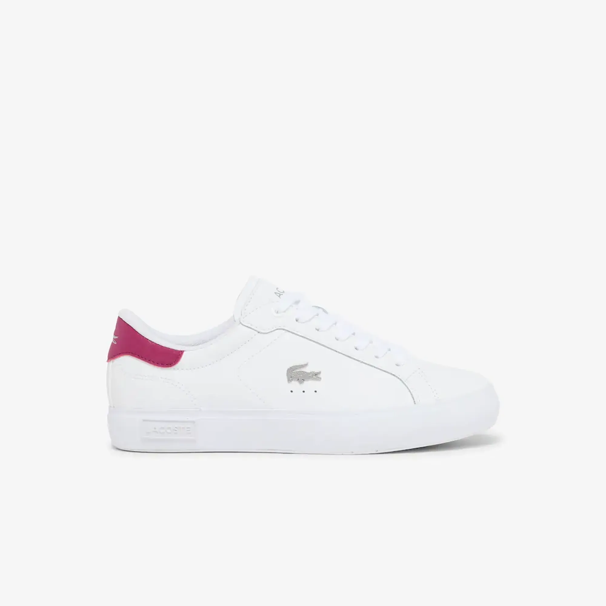 Lacoste Women's Powercourt Leather Sneakers - White / Dark Purple