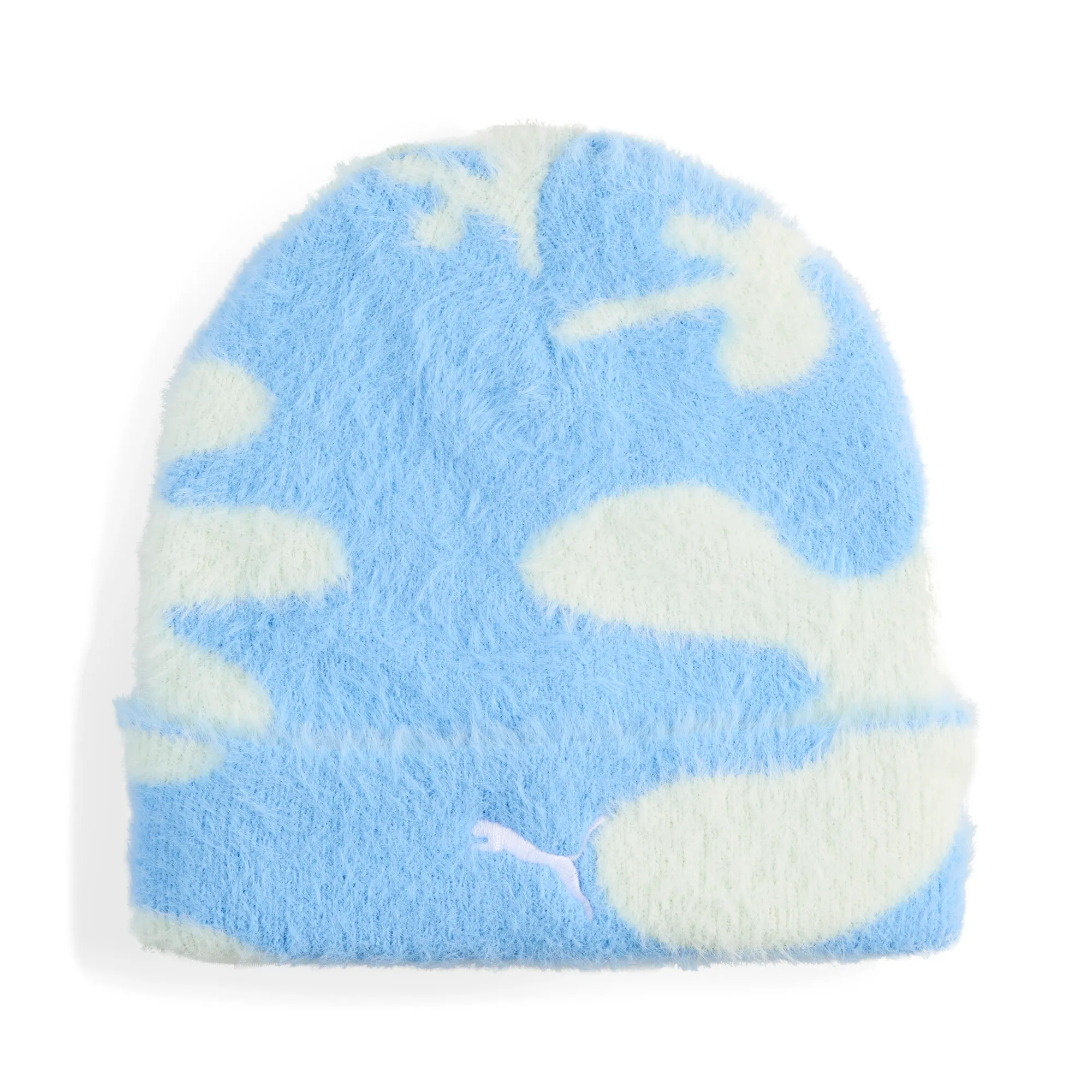 PUMA Brushed Printed Mid Crown Beanie in Blue