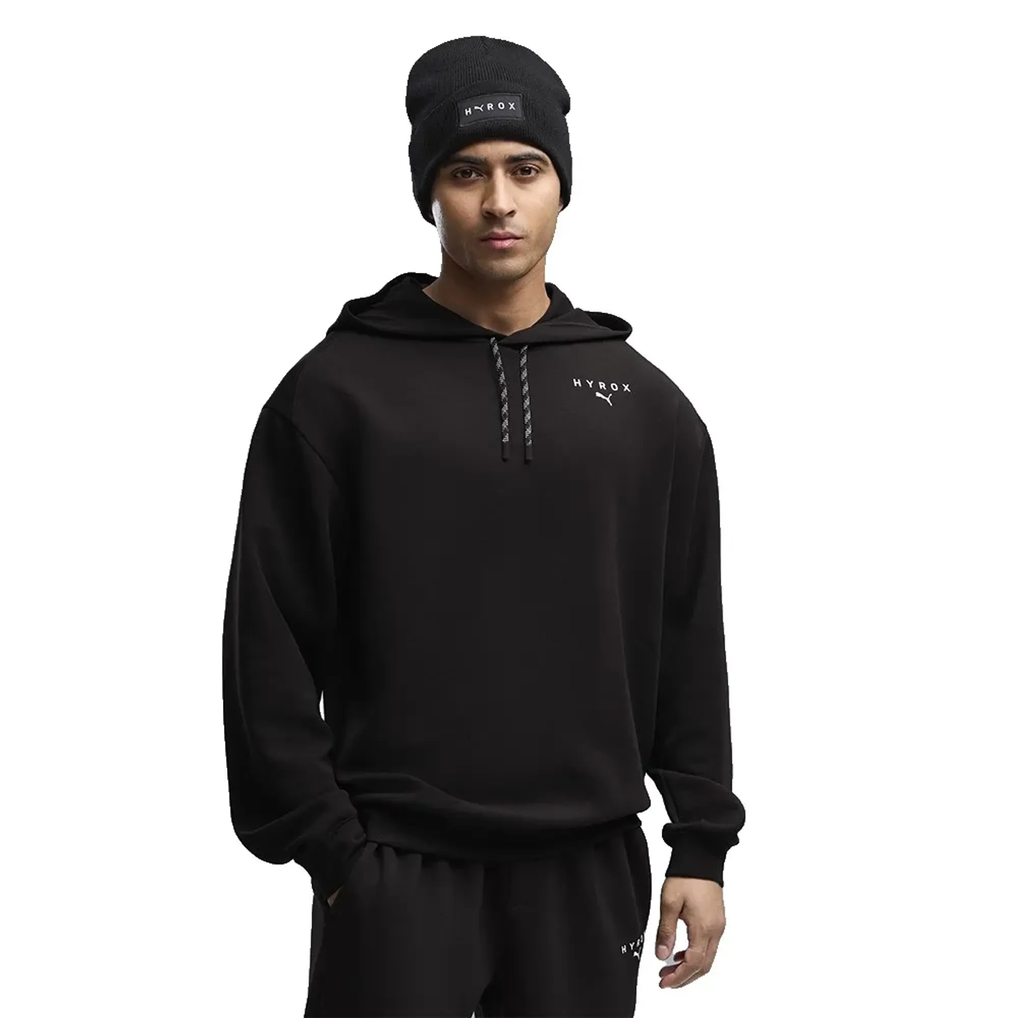 PUMA x HYROX CLOUDSPUN Hoodie Men in Black | Size Large