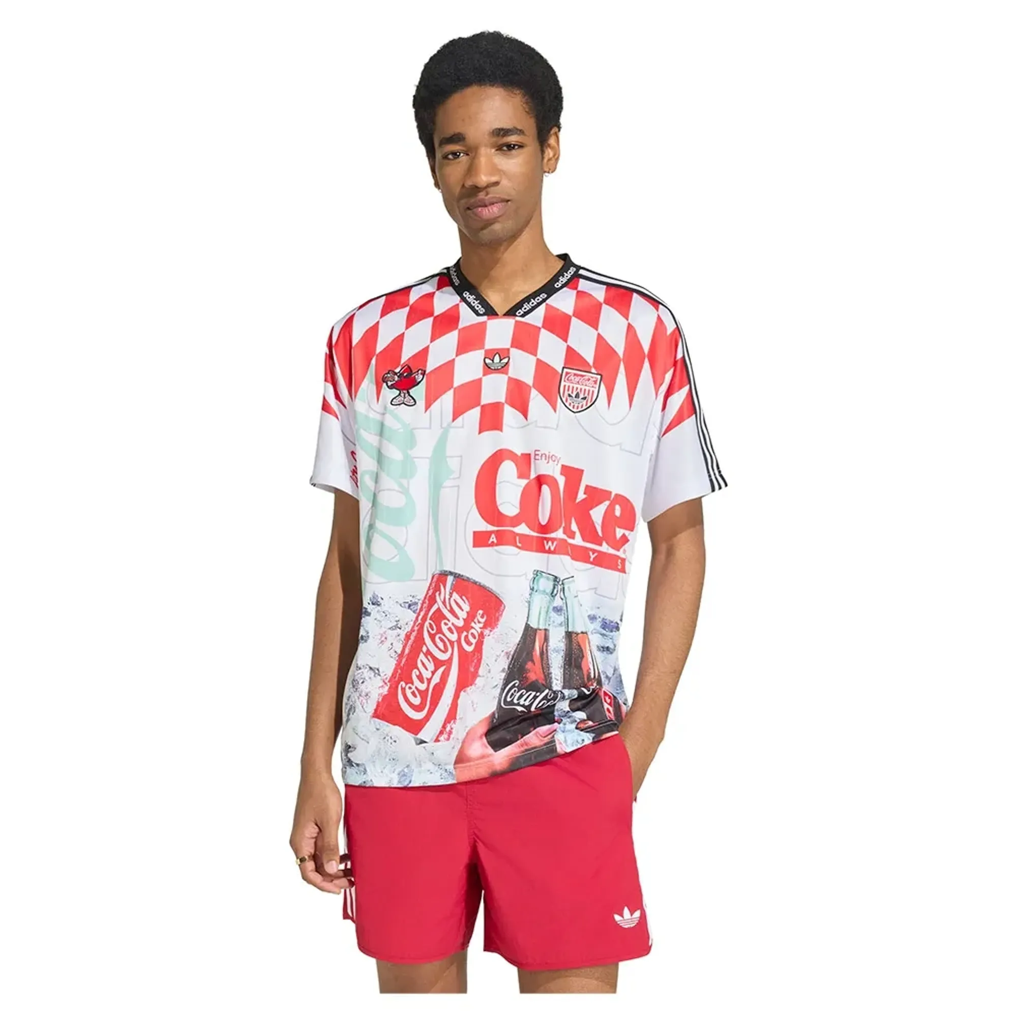 Adidas Originals Coca-cola Classic Sport Mash-up Jersey Short Sleeve T-shirt