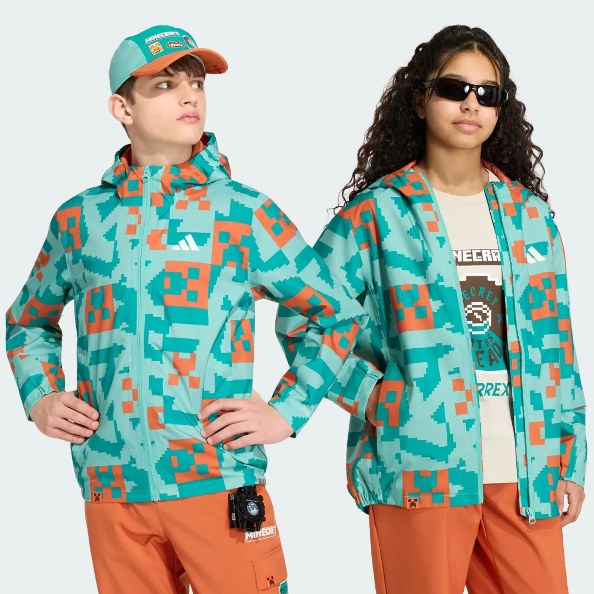 adidas Adidas Minecraft Terrex 2 Layer CLIMAPROOF Rain Jacket