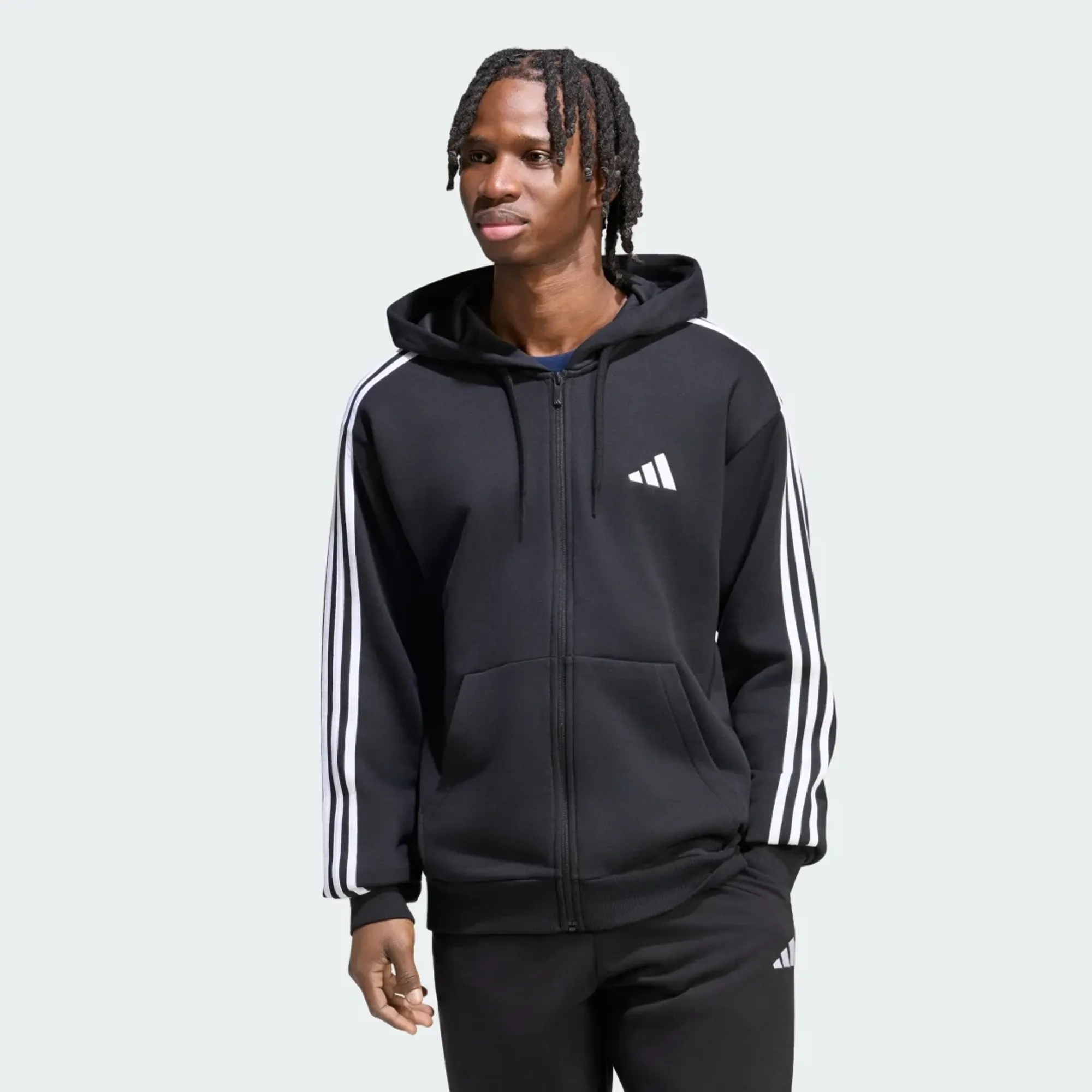 adidas Essentials 3-Stripes French Terry Full-Zip Hoodie