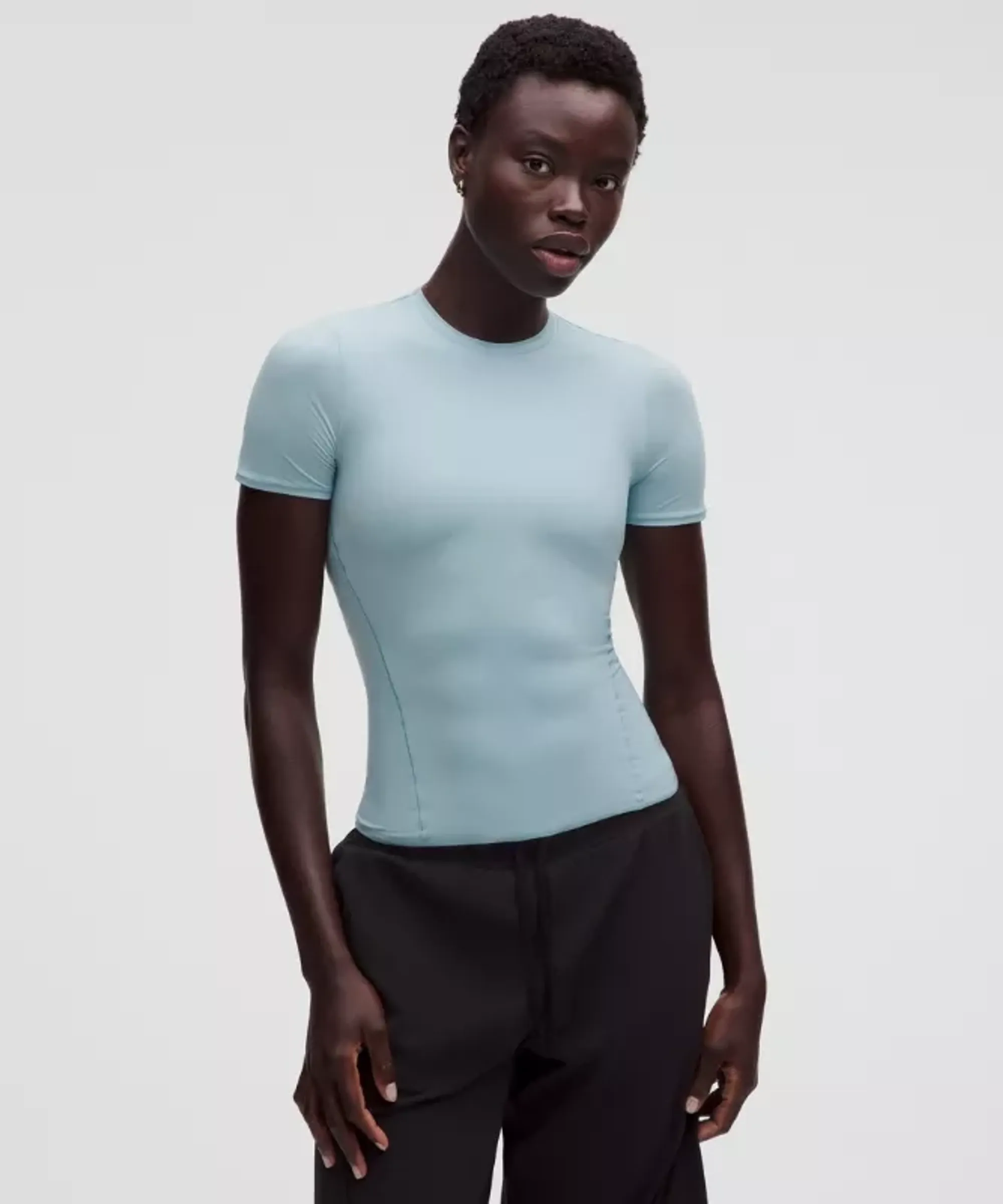 lululemon – Women's Wundermost Ultra-Soft Nulu Hip-Length Crewneck Shirt – Color Blue – Size Small