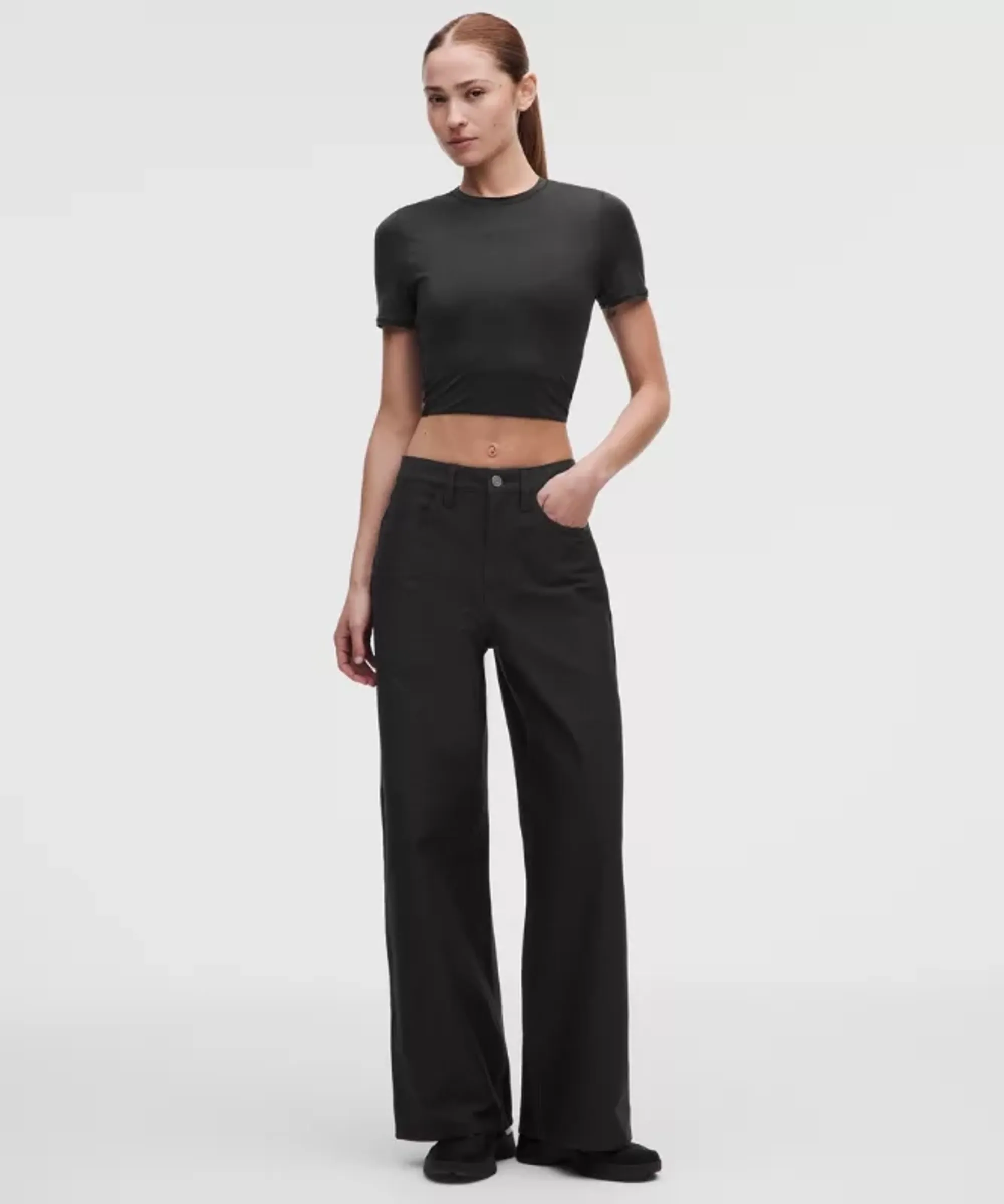 lululemon – Women's EasyFive Mid-Rise Classic-Wide Pants Regular – Color Black – Size 26