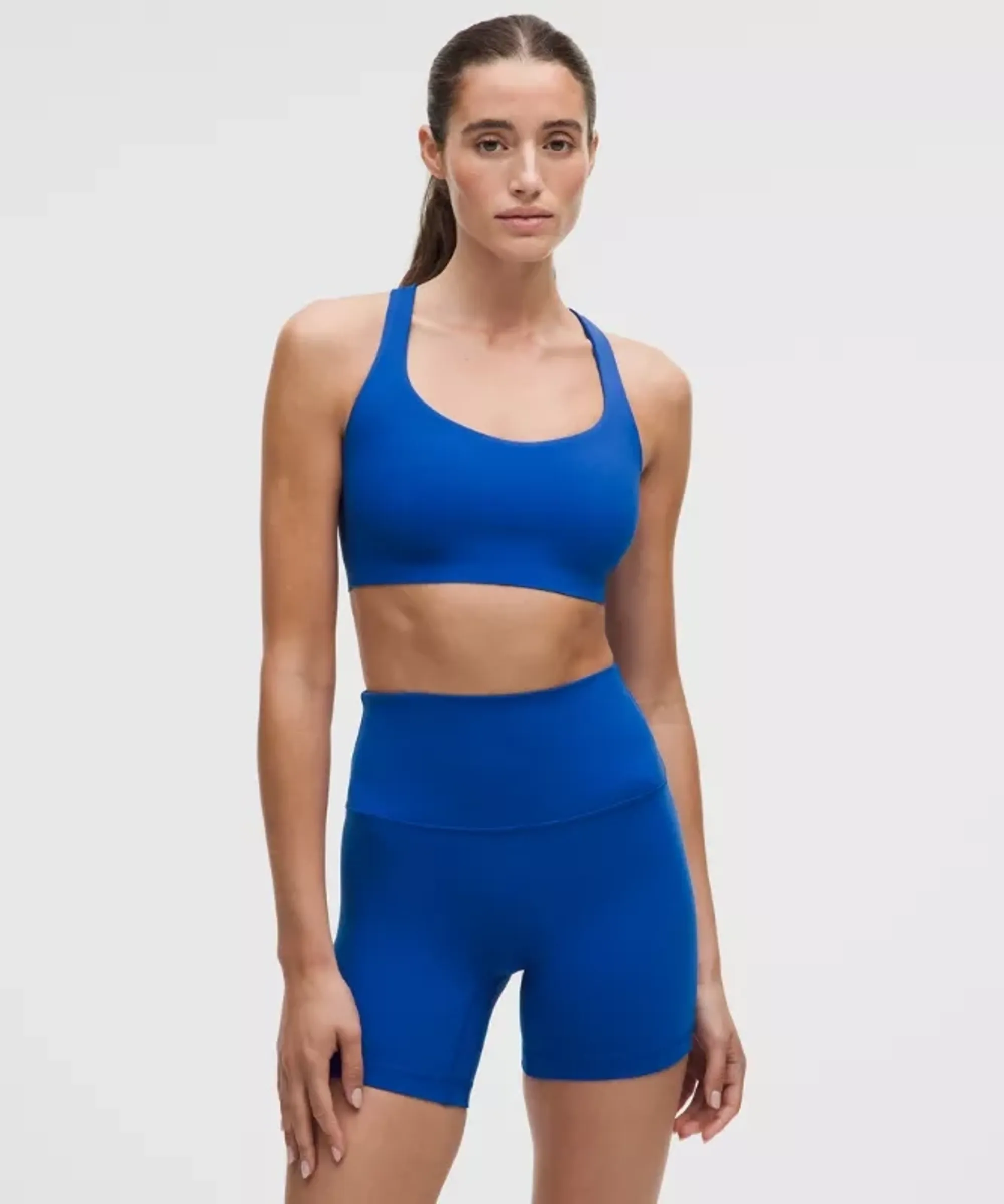 lululemon – Women's FlexyFlex Strappy Yoga Sports Bra Light Support, A-C Cups – Color Blue – Size Small/Medium