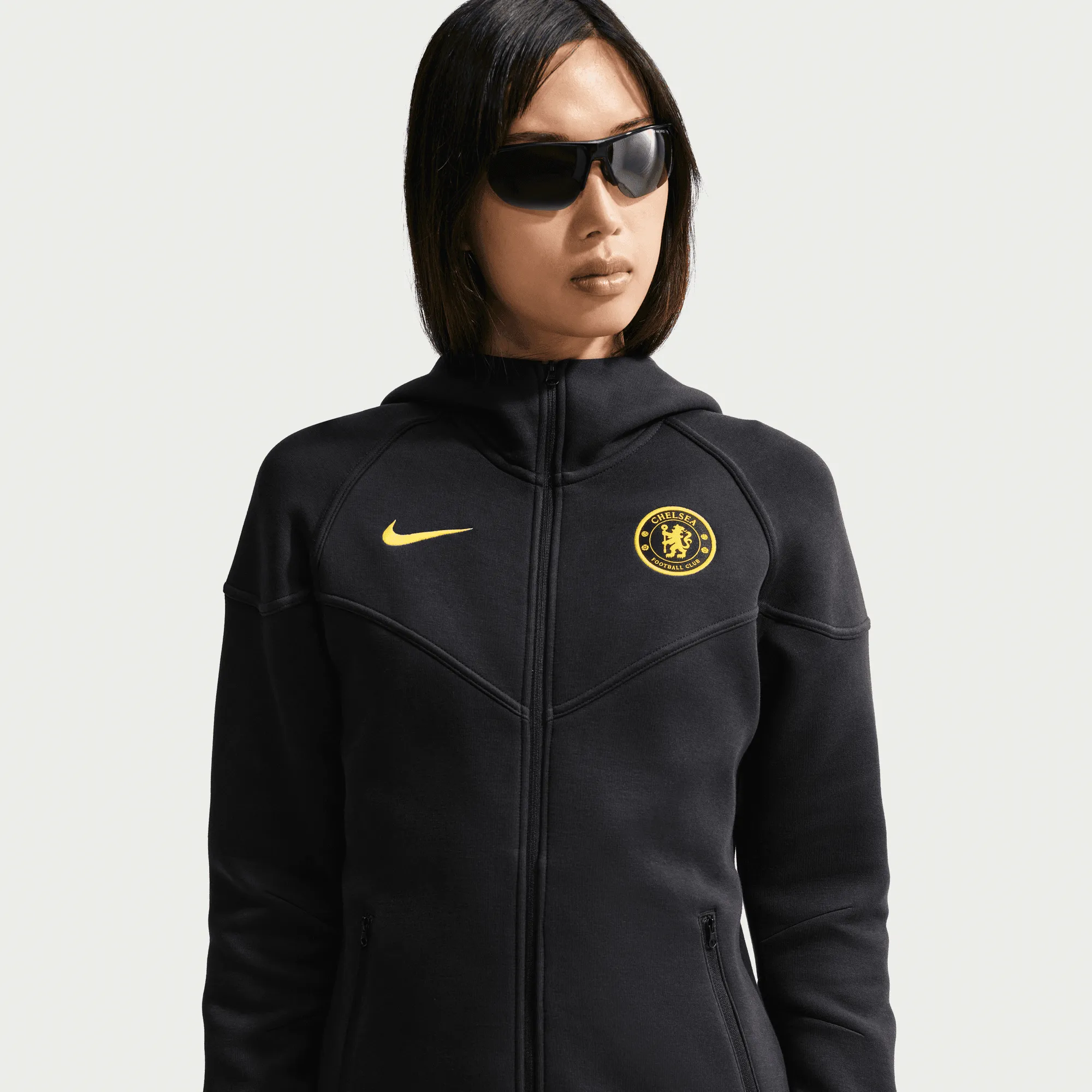 Chelsea Nike Tech Fleece Full Zip Hoodie - Pitch Blue - Womens
