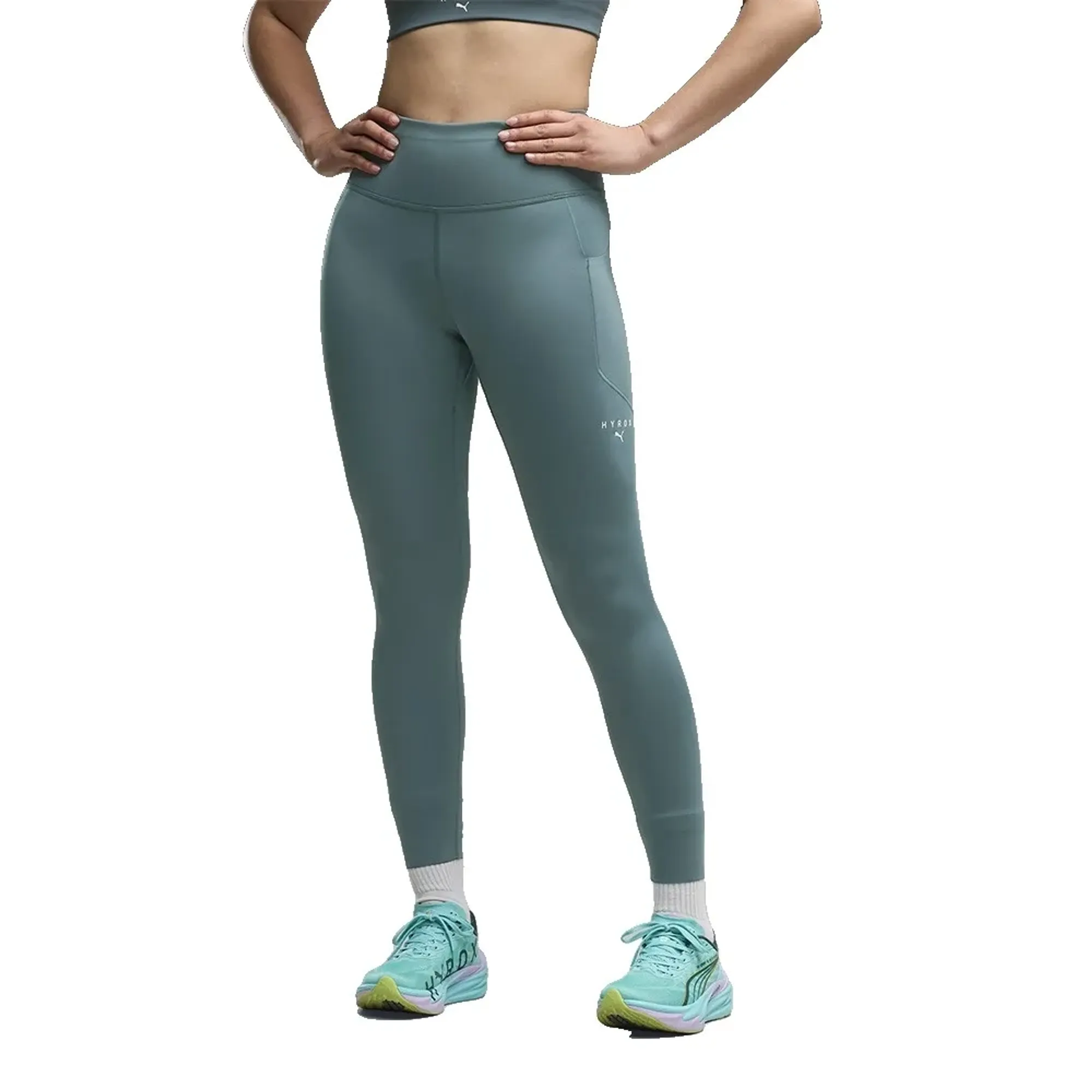 PUMA x HYROX PWRMODE 7/8 Tights Women in Green | Size 3XL