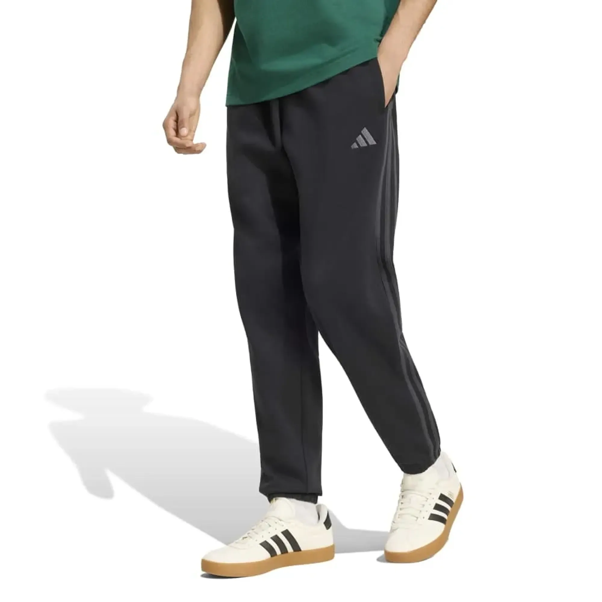 Adidas Essentials 3 Stripes Fleece Tapered Cuffed Joggers