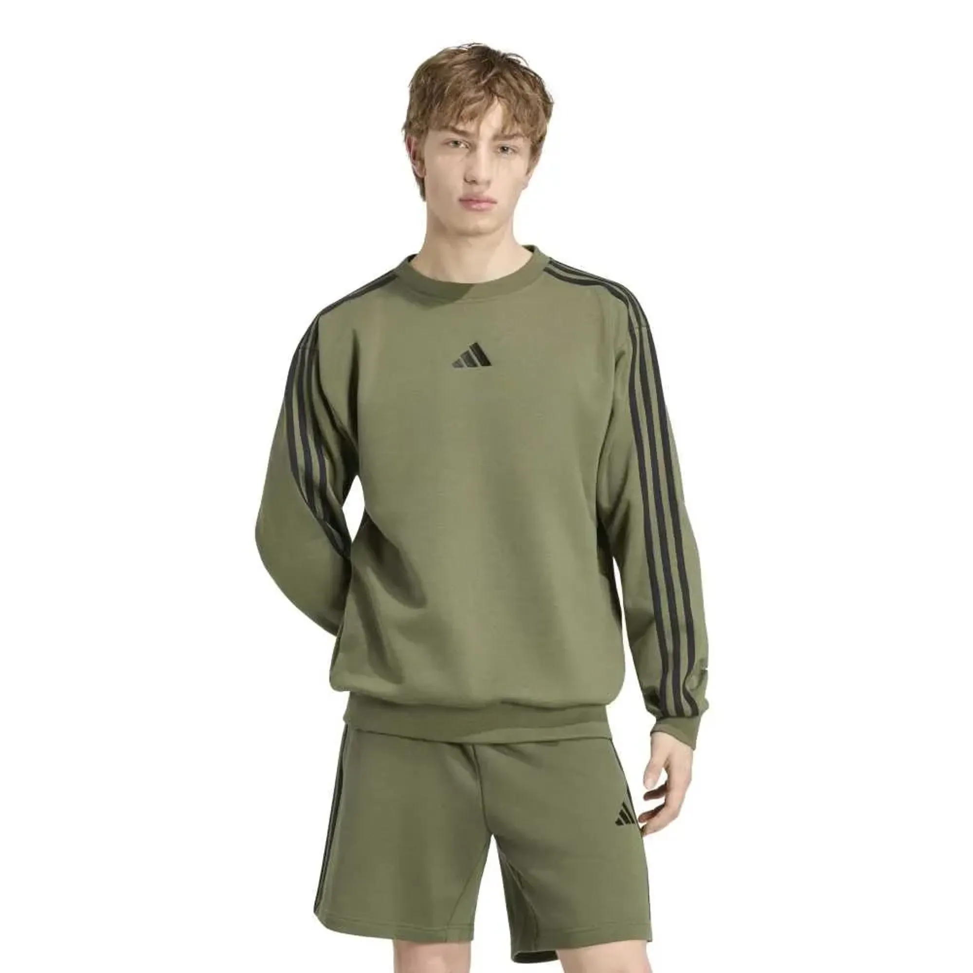 Adidas Essentials 3 Stripes Fleece Sweatshirt