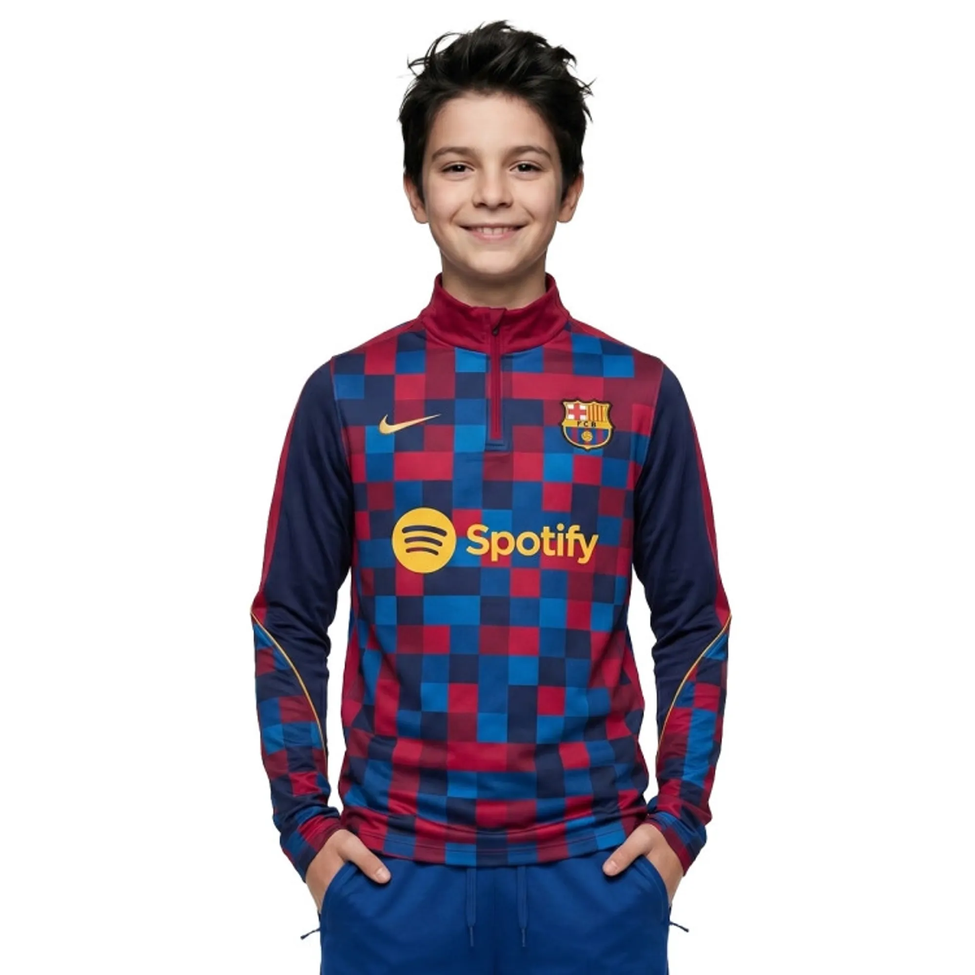 Barcelona Training Shirt Dri-Fit Strike - Noble Red/Blackened Blue/Mineral Yellow Kids - ['Blue']