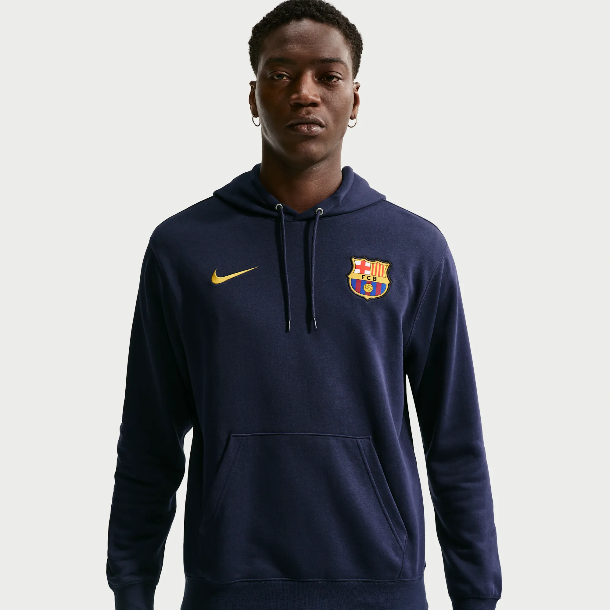 Nike Football French Terry Pullover Hoodie - Blue - Fleece