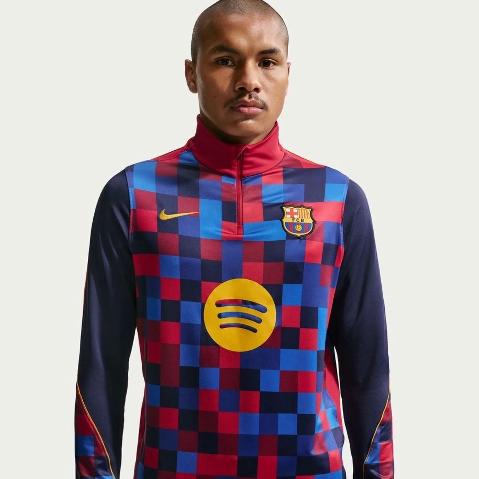 Barcelona Training Shirt Dri-Fit Strike - Noble Red/Blackened Blue/Mineral Yellow - ['Red']
