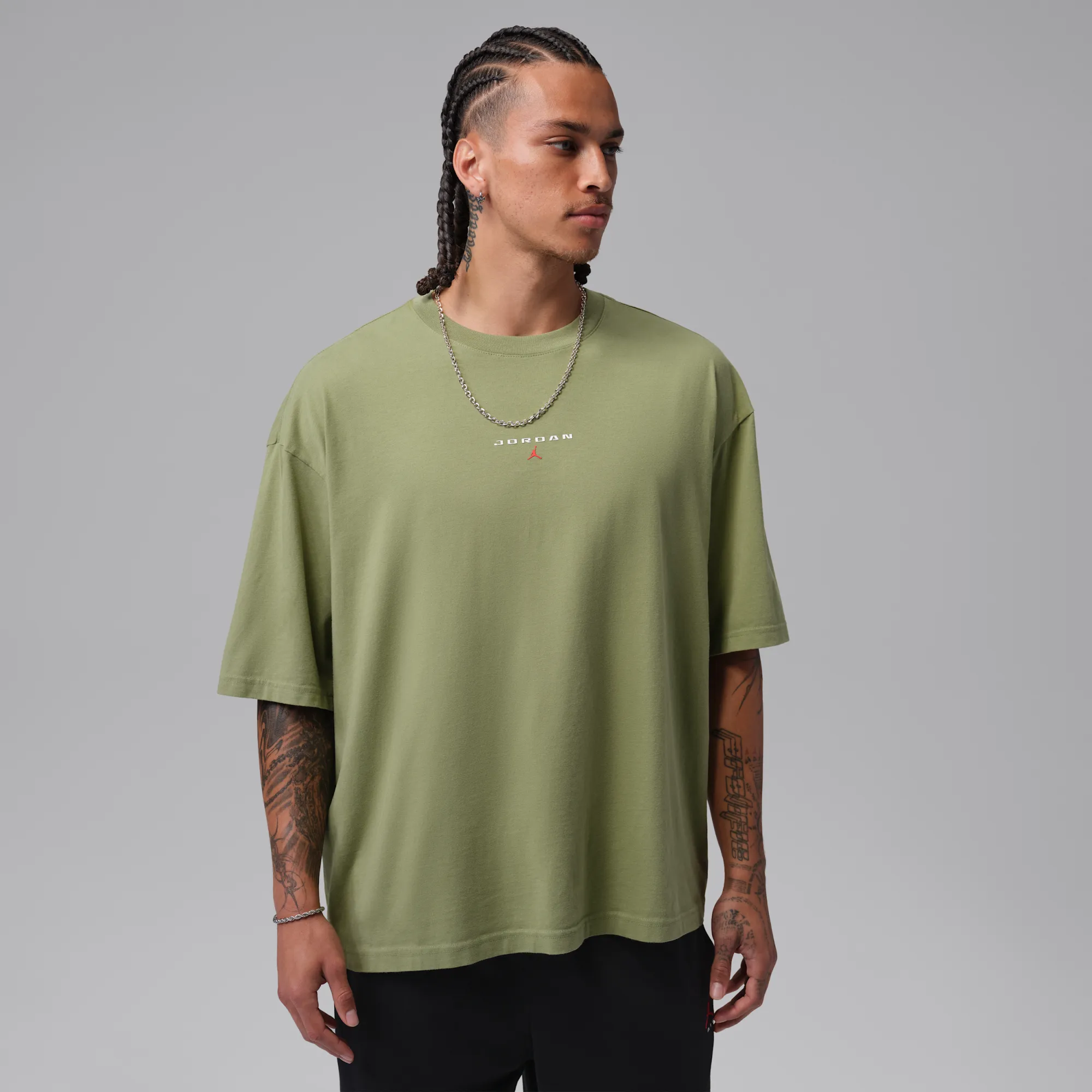 Nike Jordan Flight Essentials Men's Oversized Patch T-Shirt - Green