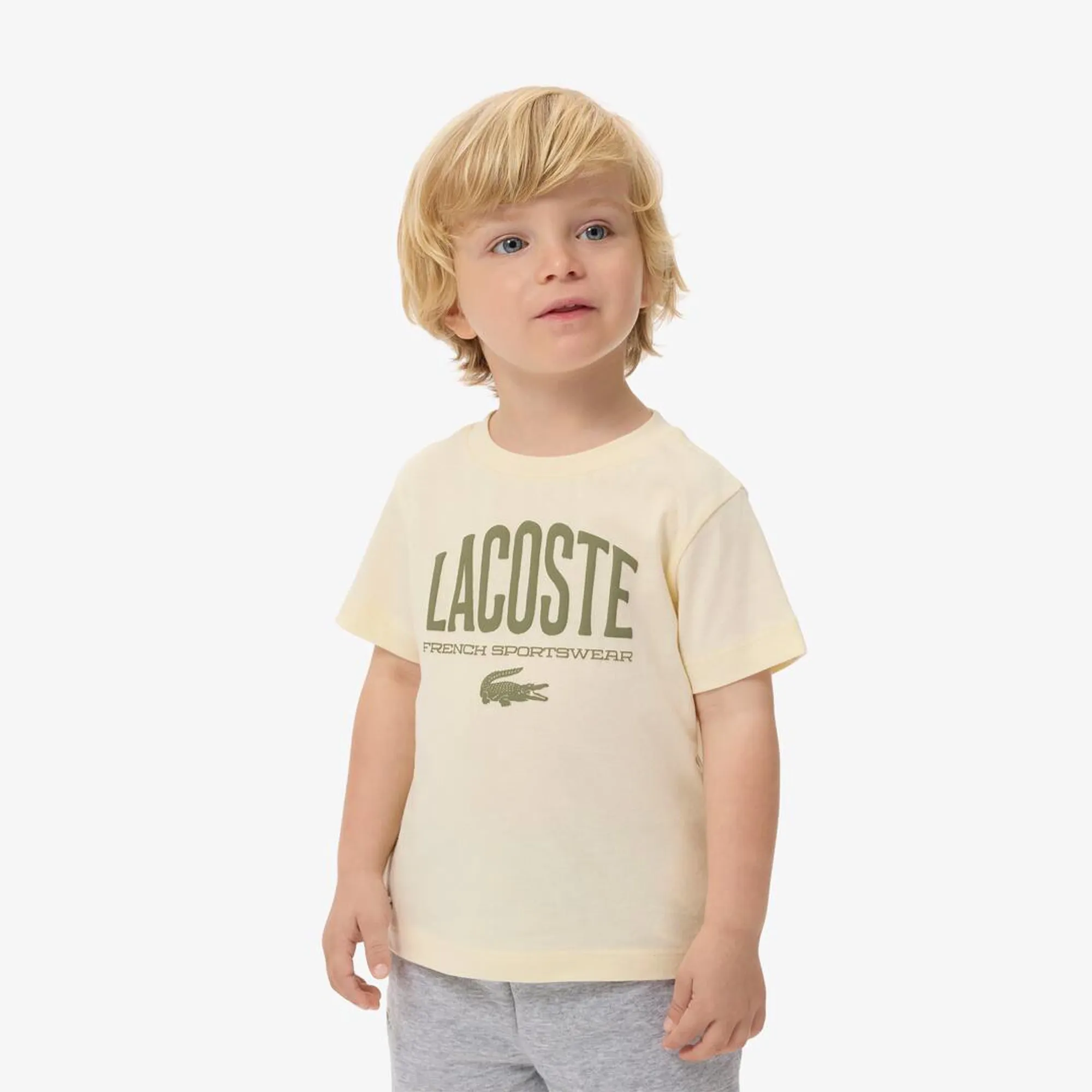 Lacoste Printed Cotton T-shirt - Lemon Beige