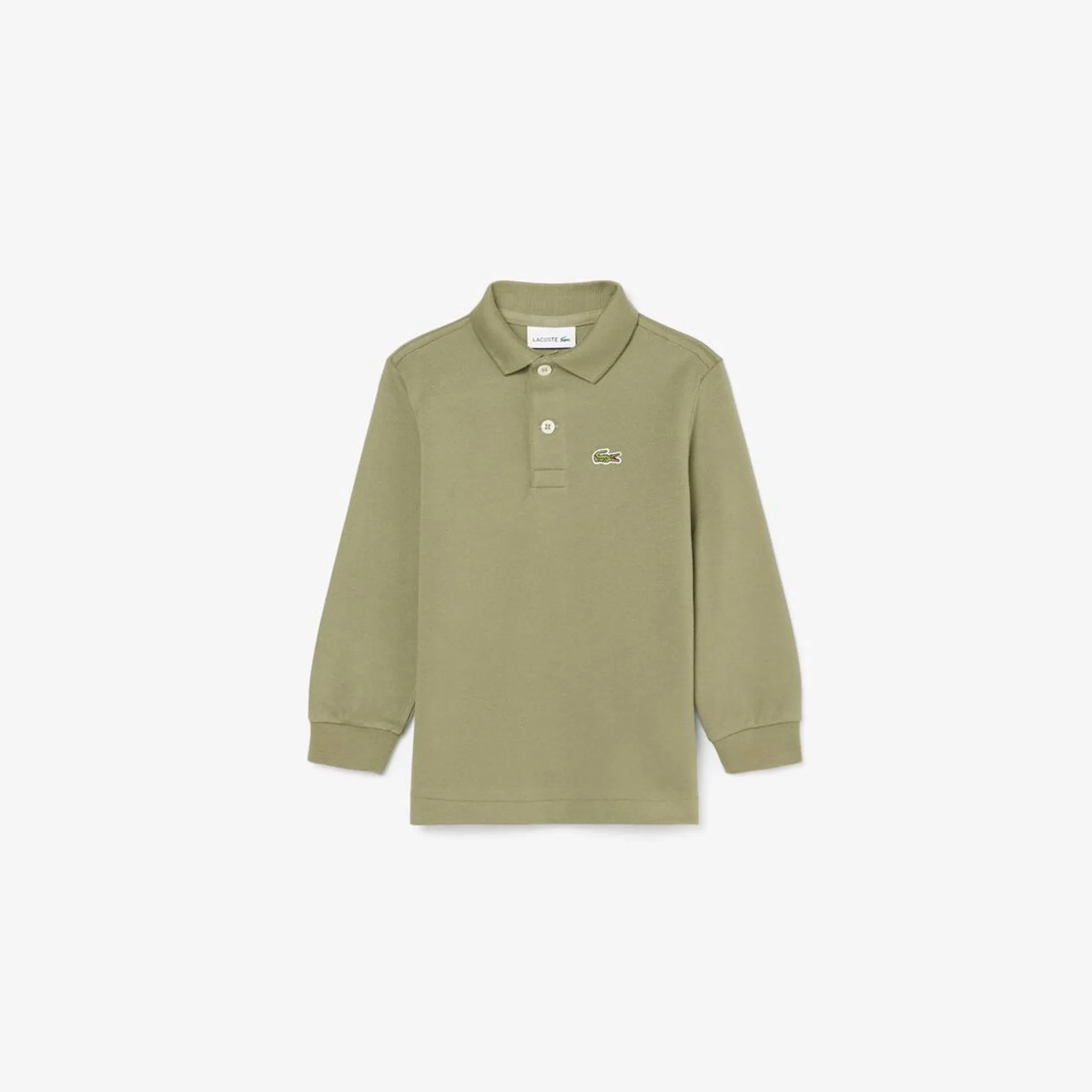 Lacoste Long Sleeved Petit Piqué Polo Shirt - Khaki Green