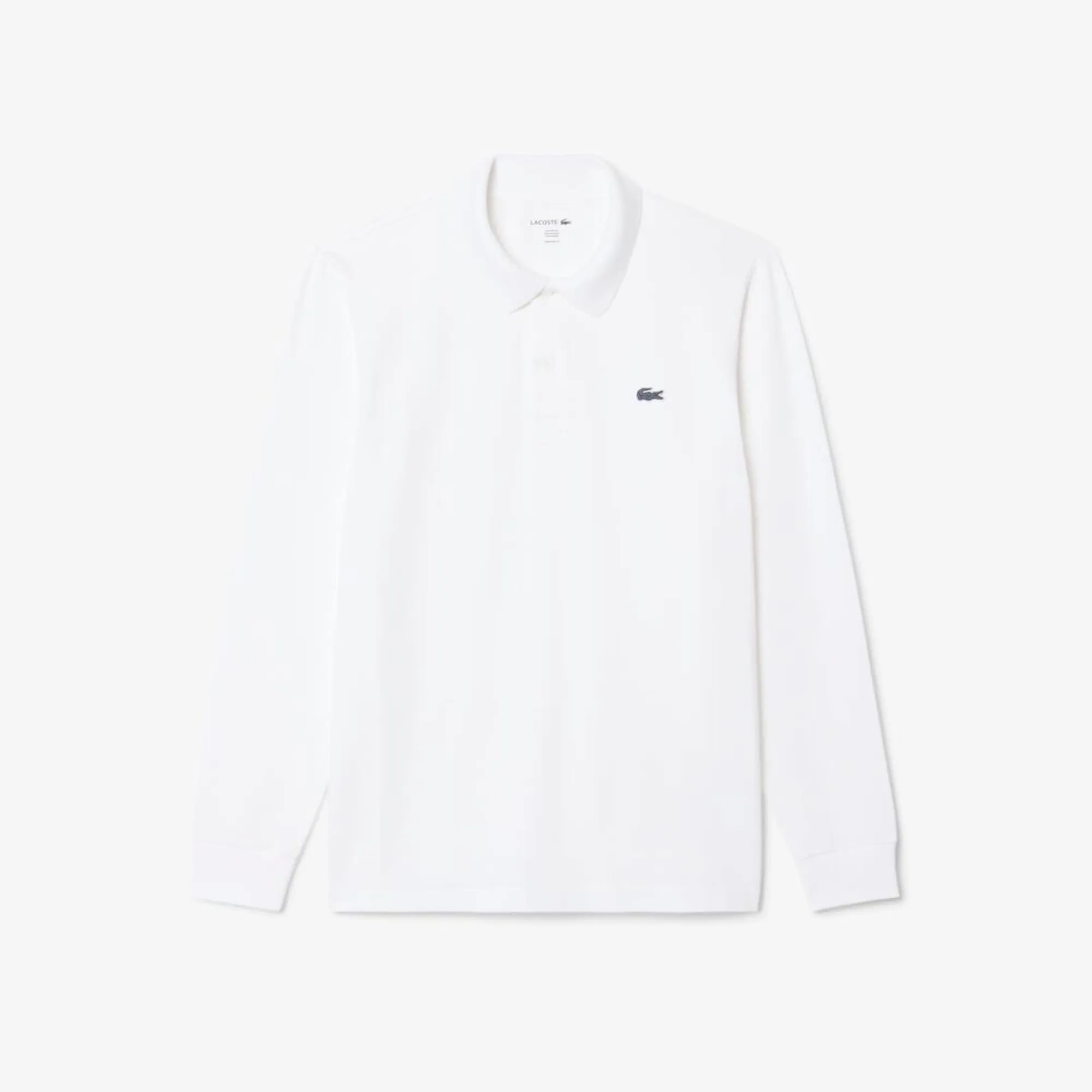 Lacoste Regular Fit Long Sleeved Cotton Blend Polo Shirt - White